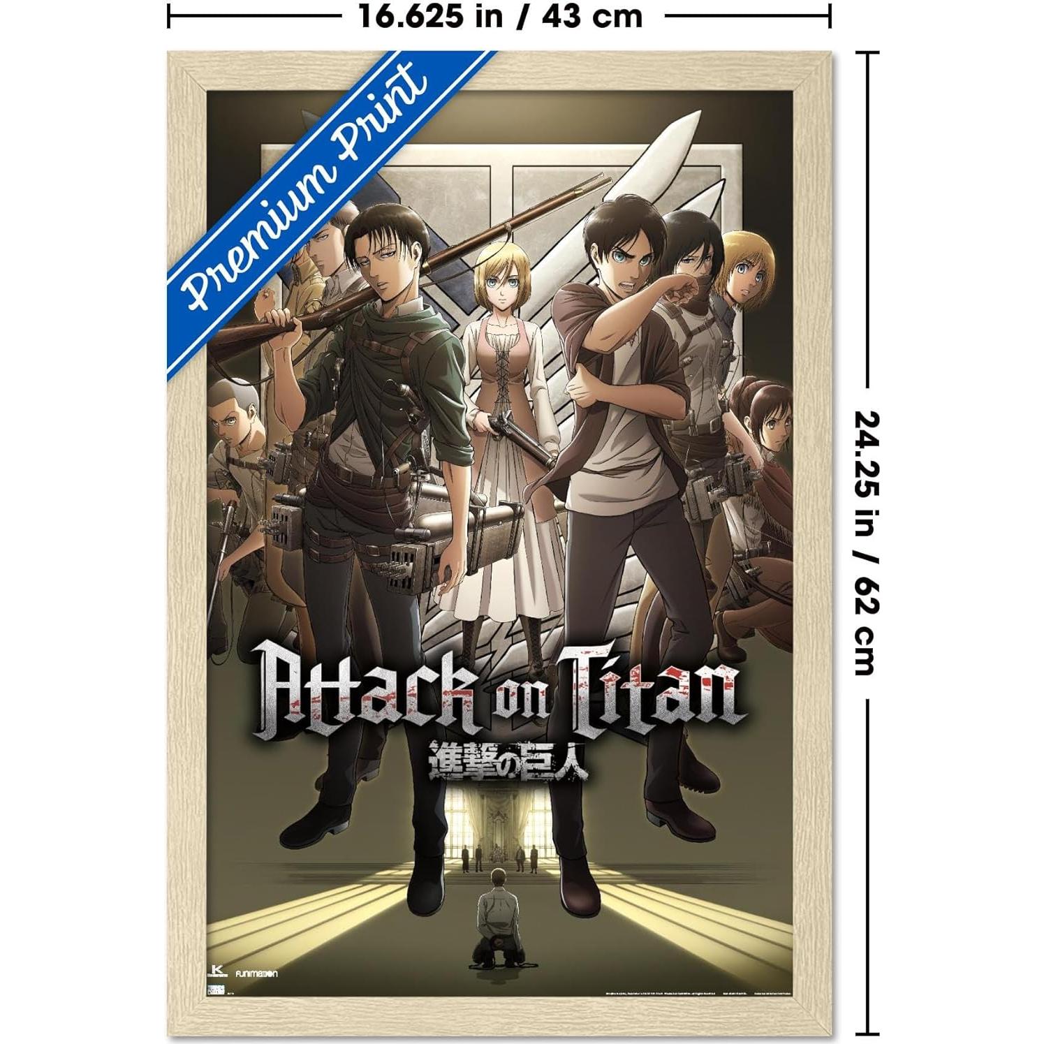 Póster enmarcado Ataque a los Titanes Temporada 3 57x37 cm