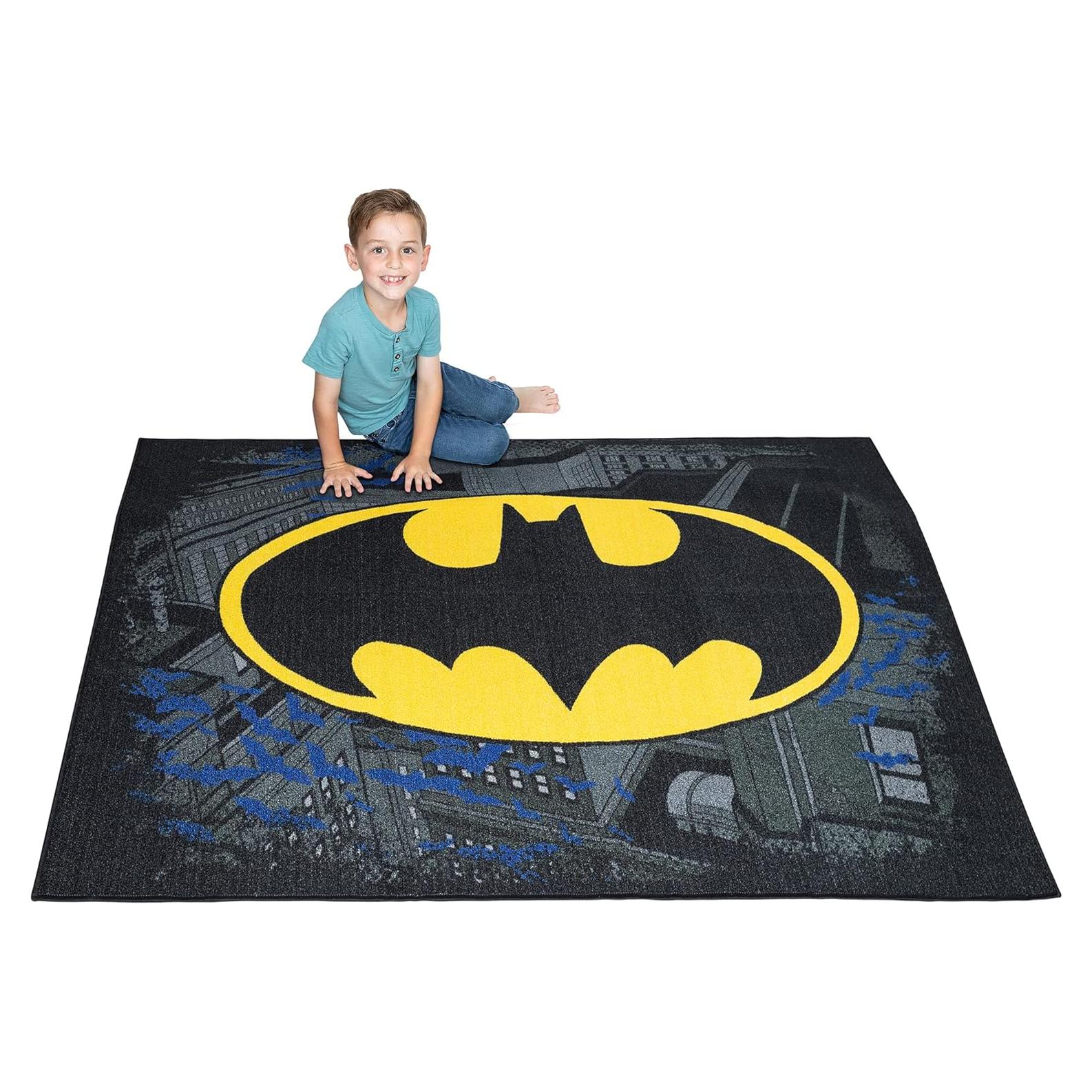 Alfombra de Área Antideslizante Franco Kids Room 175x132 cm Batman