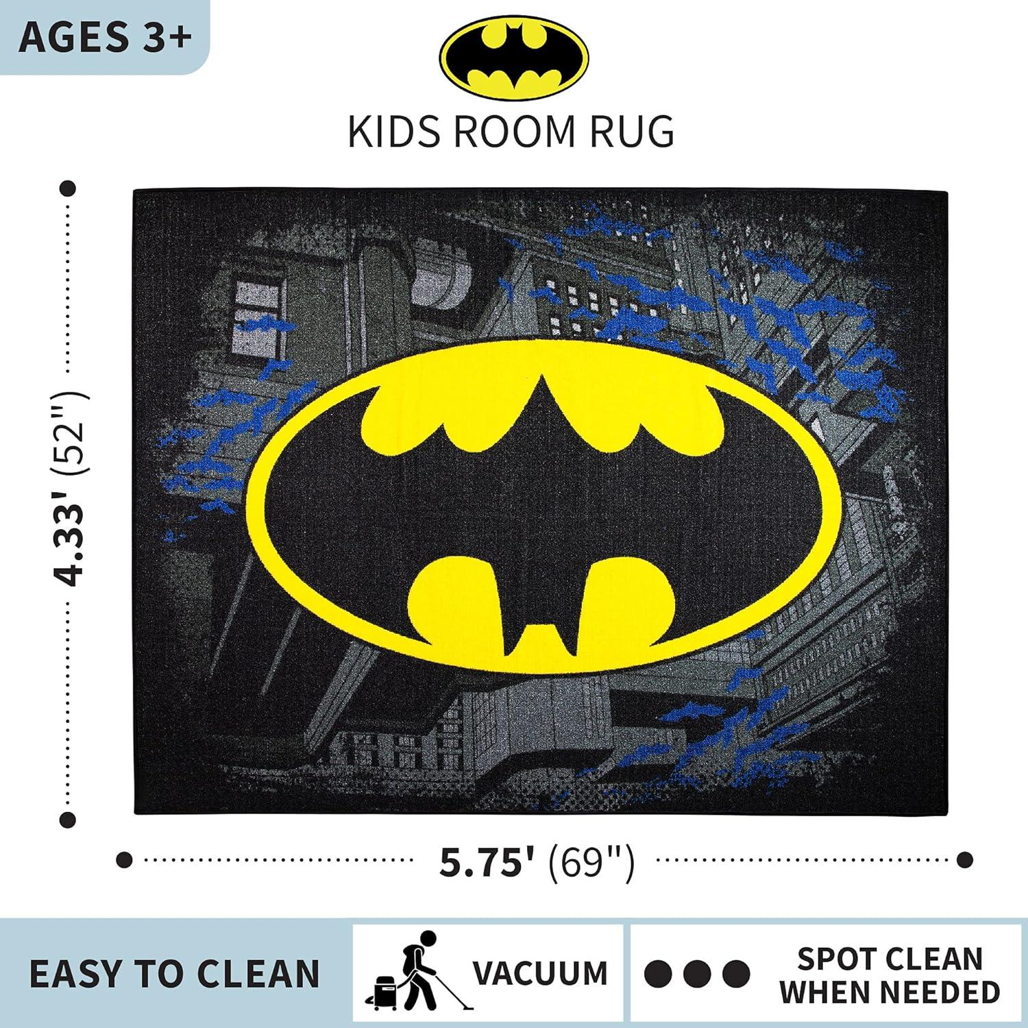 Alfombra de Área Antideslizante Franco Kids Room 175x132 cm Batman