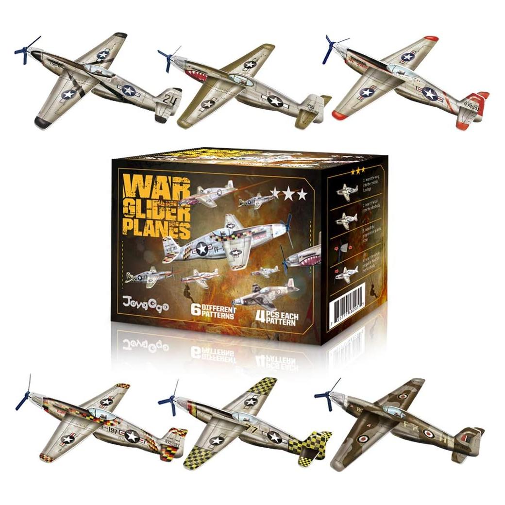 Paquete de 24 Aviones Planeadores JOYGOGO - 6 Diseños Diversos