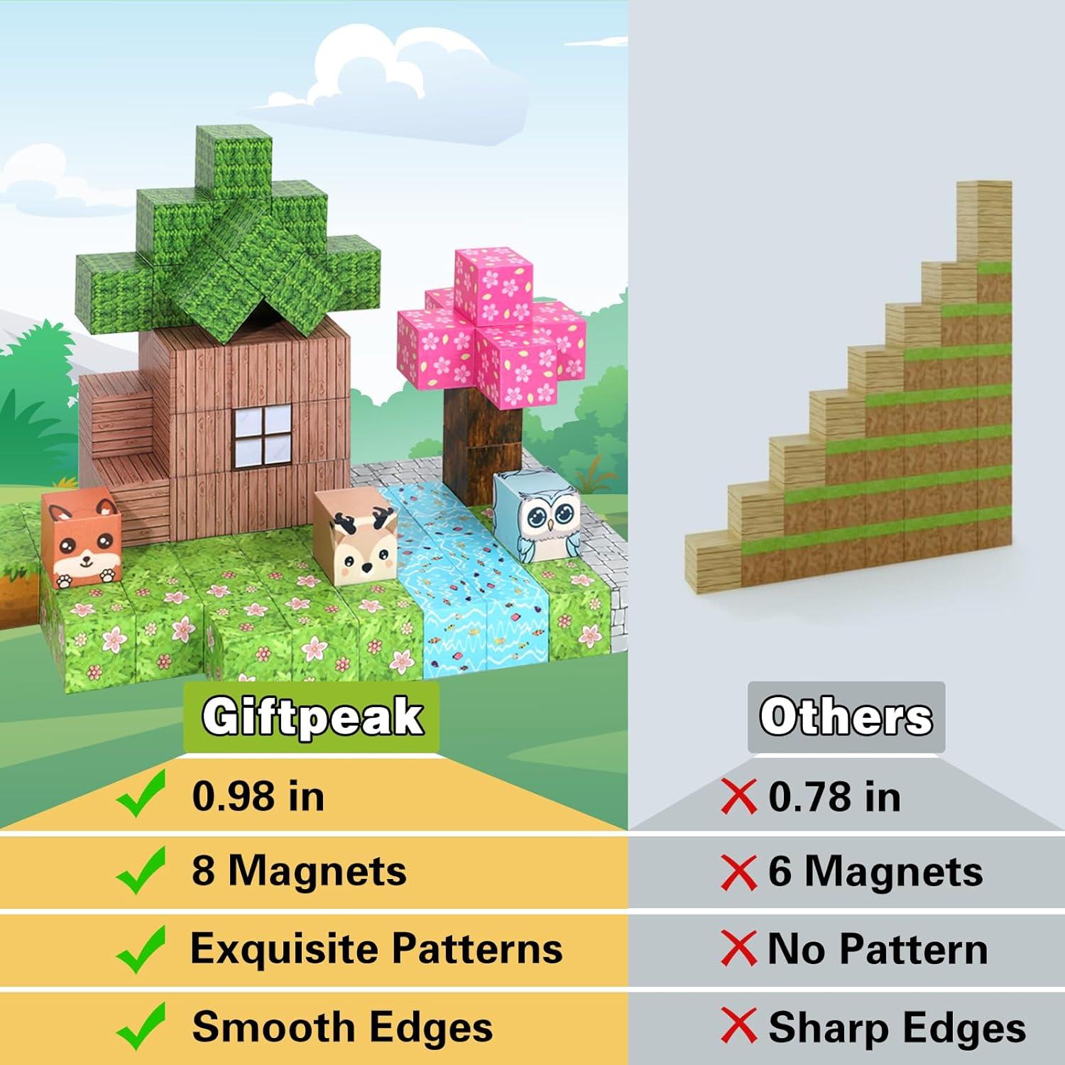 Bloques Magnéticos Giftpeak 100 Piezas para Niños 3-10 Años