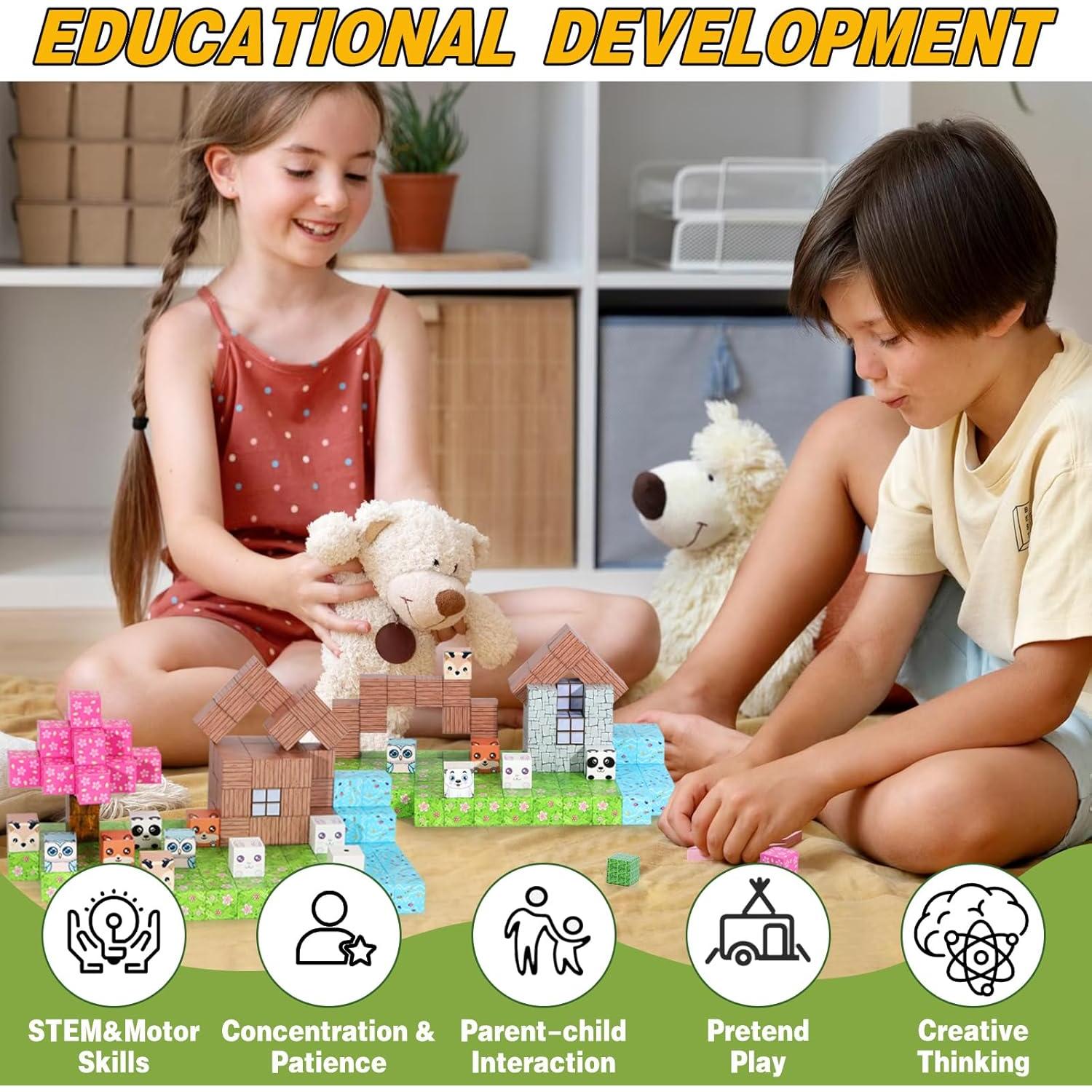 Bloques Magnéticos Giftpeak 100 Piezas para Niños 3-10 Años