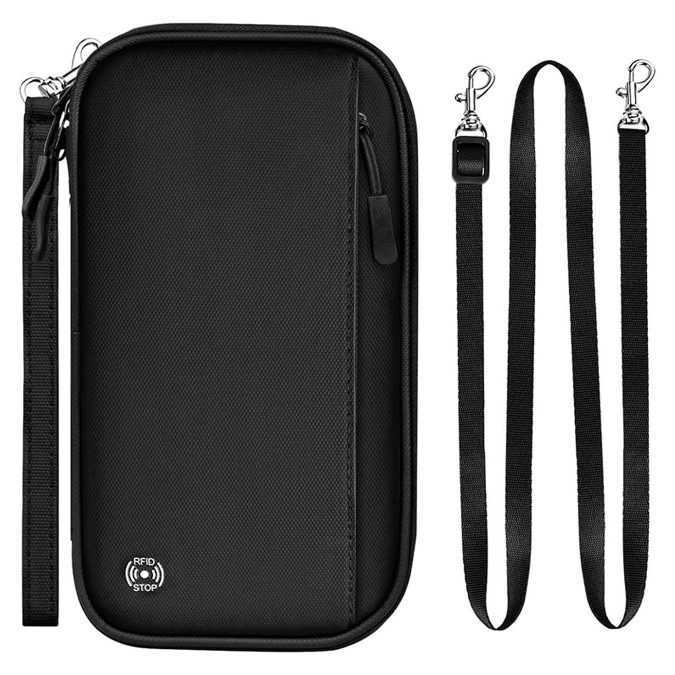 Portafolios Familiar para Pasaporte HLKZine Negro con Bloqueo RFID