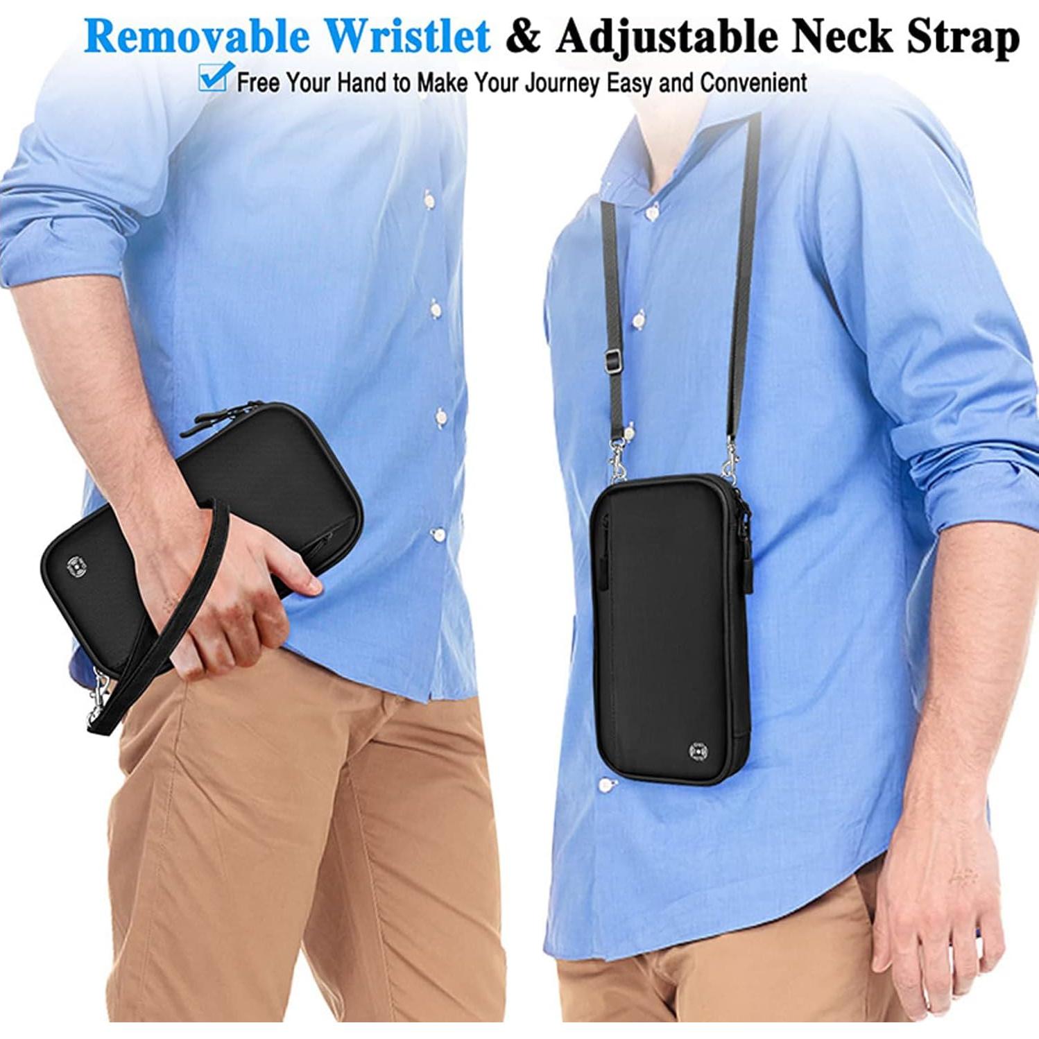 Portafolios Familiar para Pasaporte HLKZine Negro con Bloqueo RFID