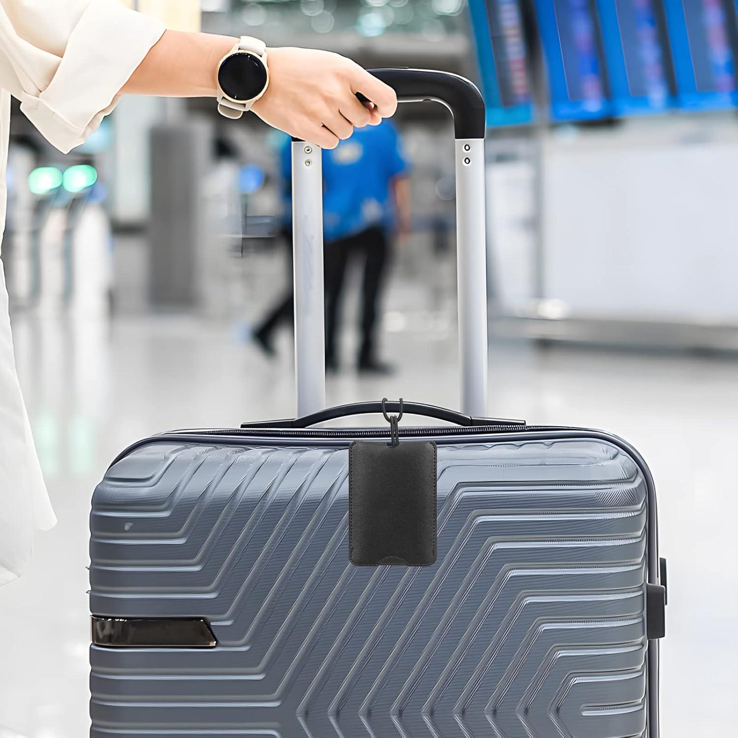 Etiqueta de Equipaje FYY - 2 Piezas de Cuero PU Negra