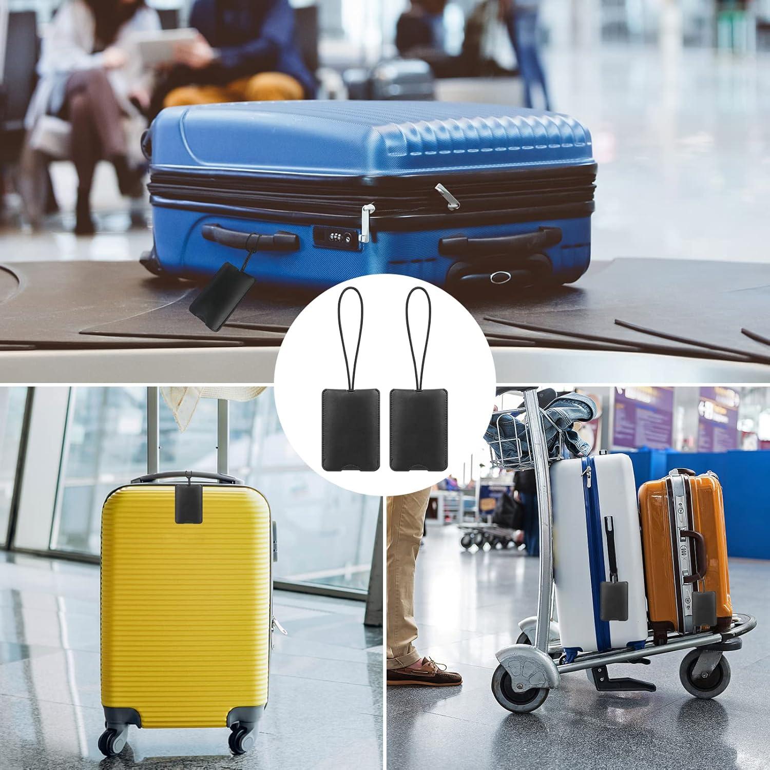 Etiqueta de Equipaje FYY - 2 Piezas de Cuero PU Negra