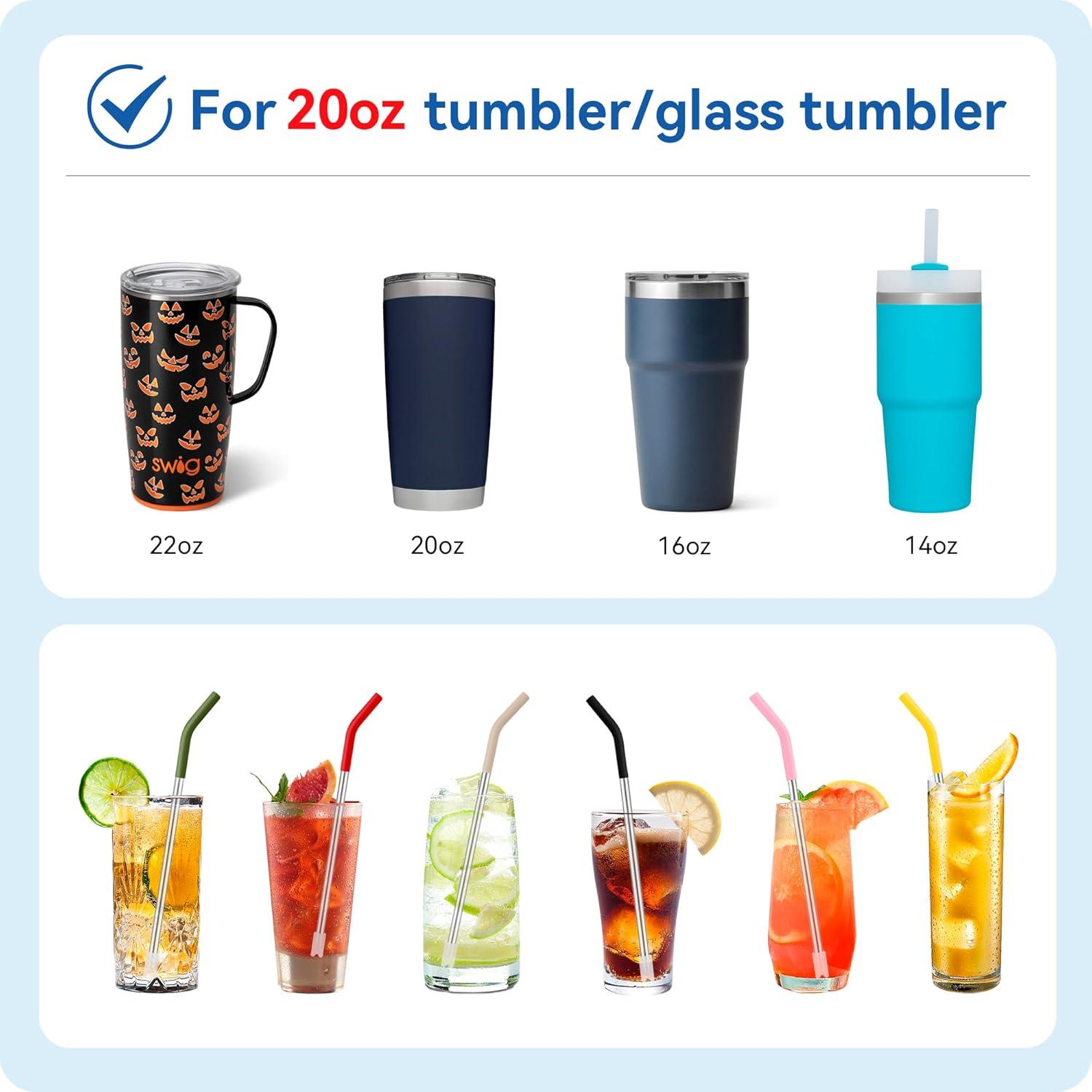 Popotes de Acero Inoxidable Prurex con Puntas de Silicona 21 cm