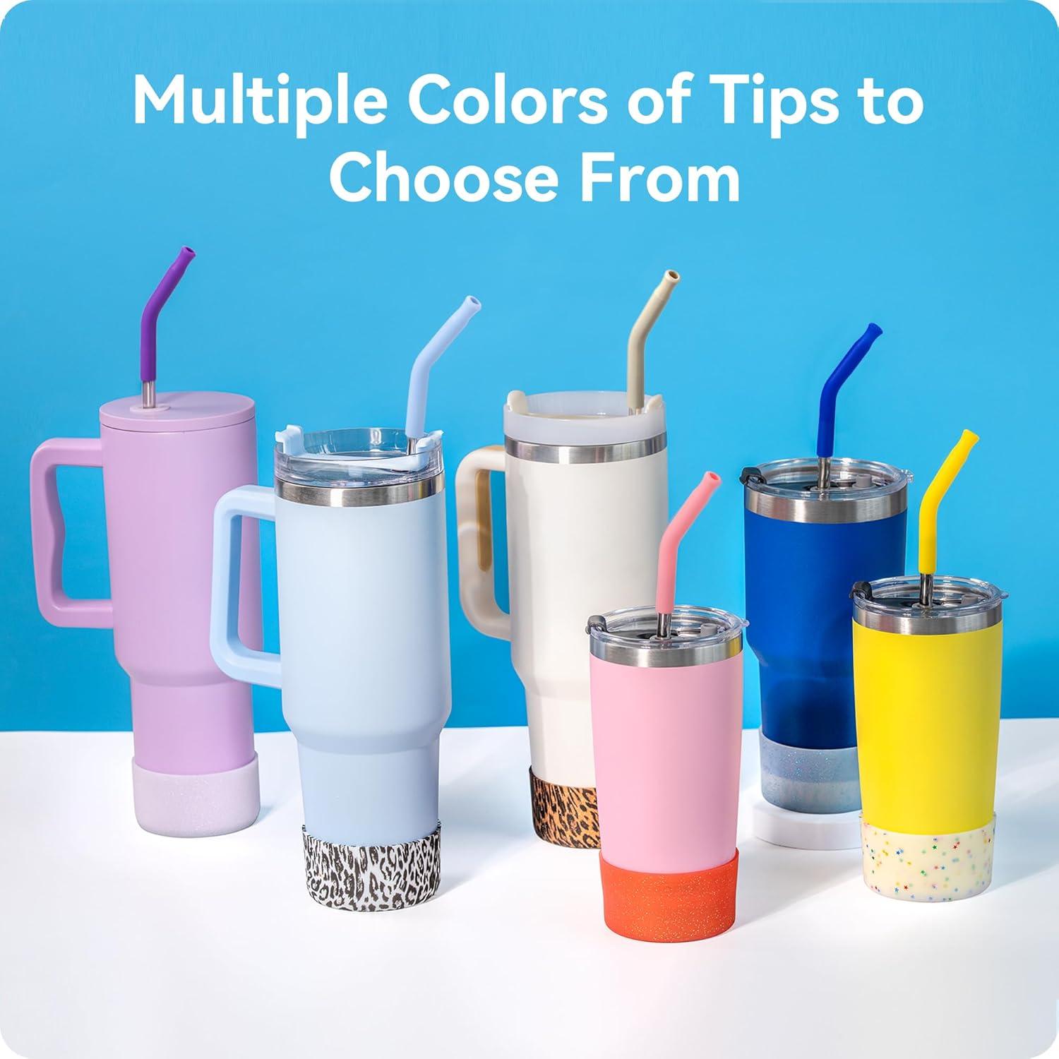 Popotes de Acero Inoxidable Prurex con Puntas de Silicona 21 cm