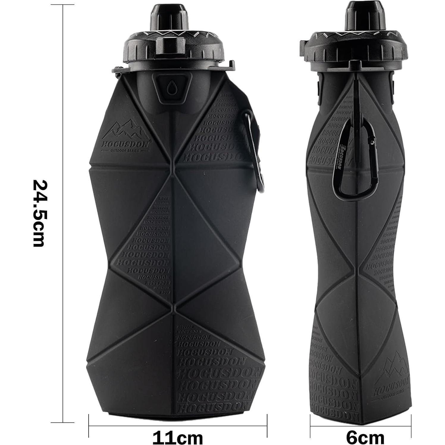 Botella de Agua Plegable Paspring 580ml Silicona Antifugas Negra