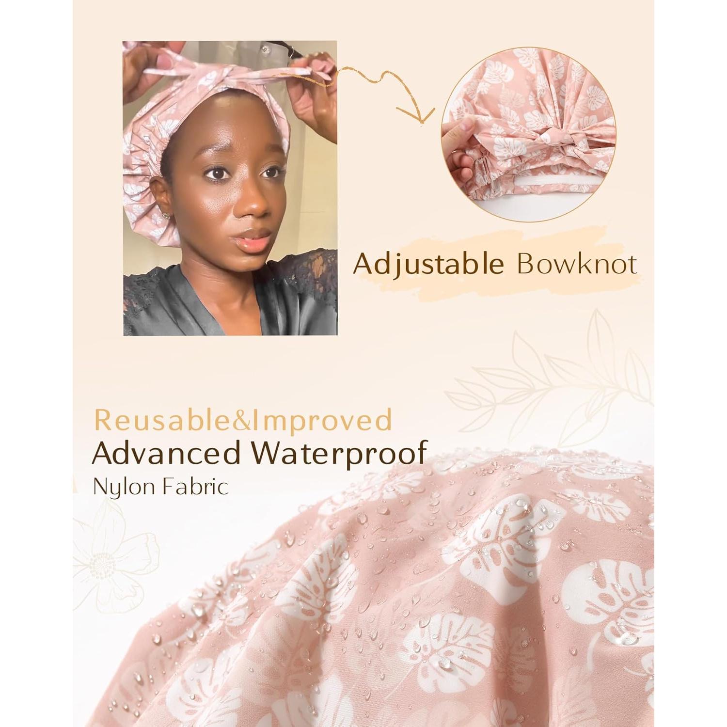 Gorro de Ducha Reutilizable Yanibest Rosa Impermeable Ajustable