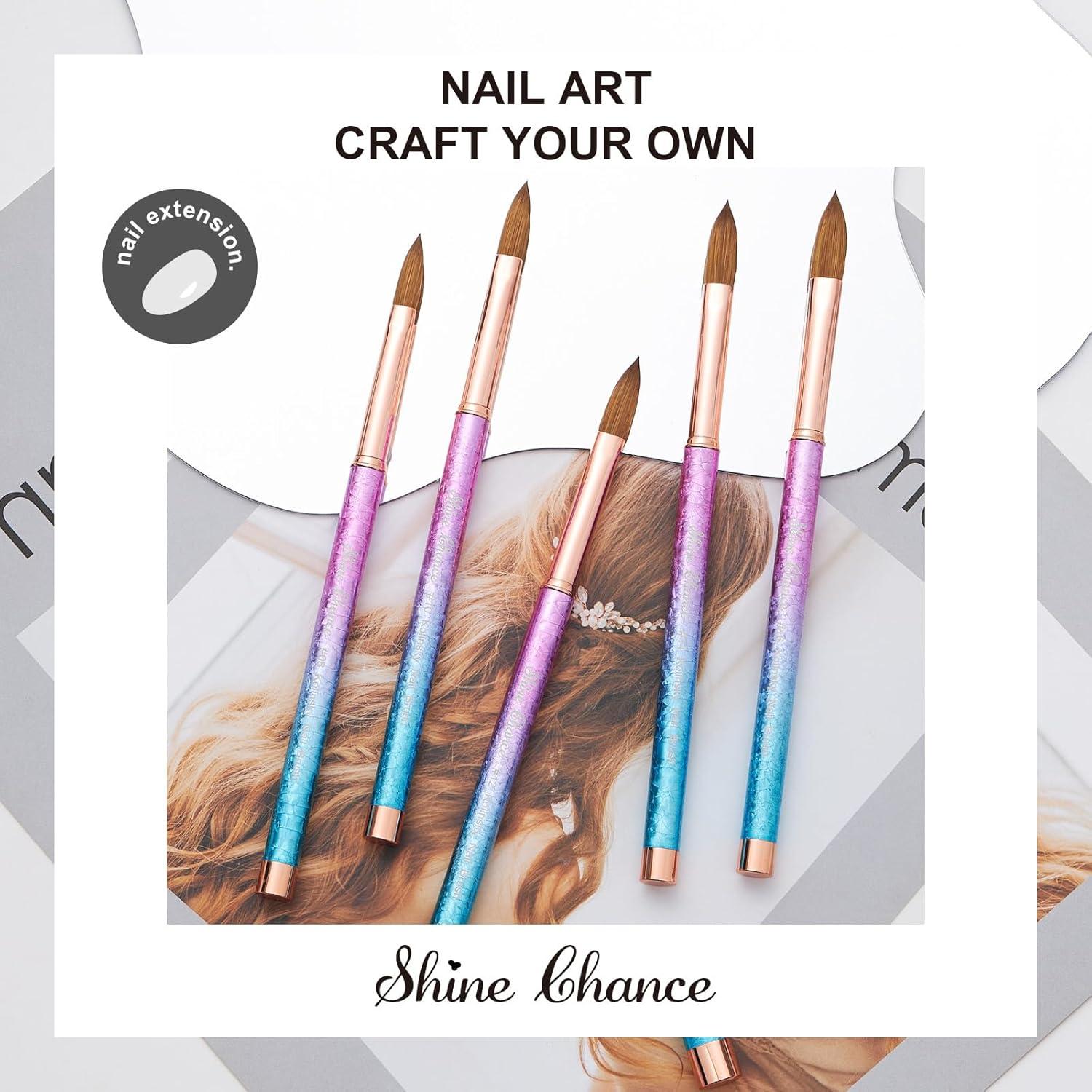 Pincel de Uñas Acrílicas Kolinsky #10 Shine Chance - Profesional