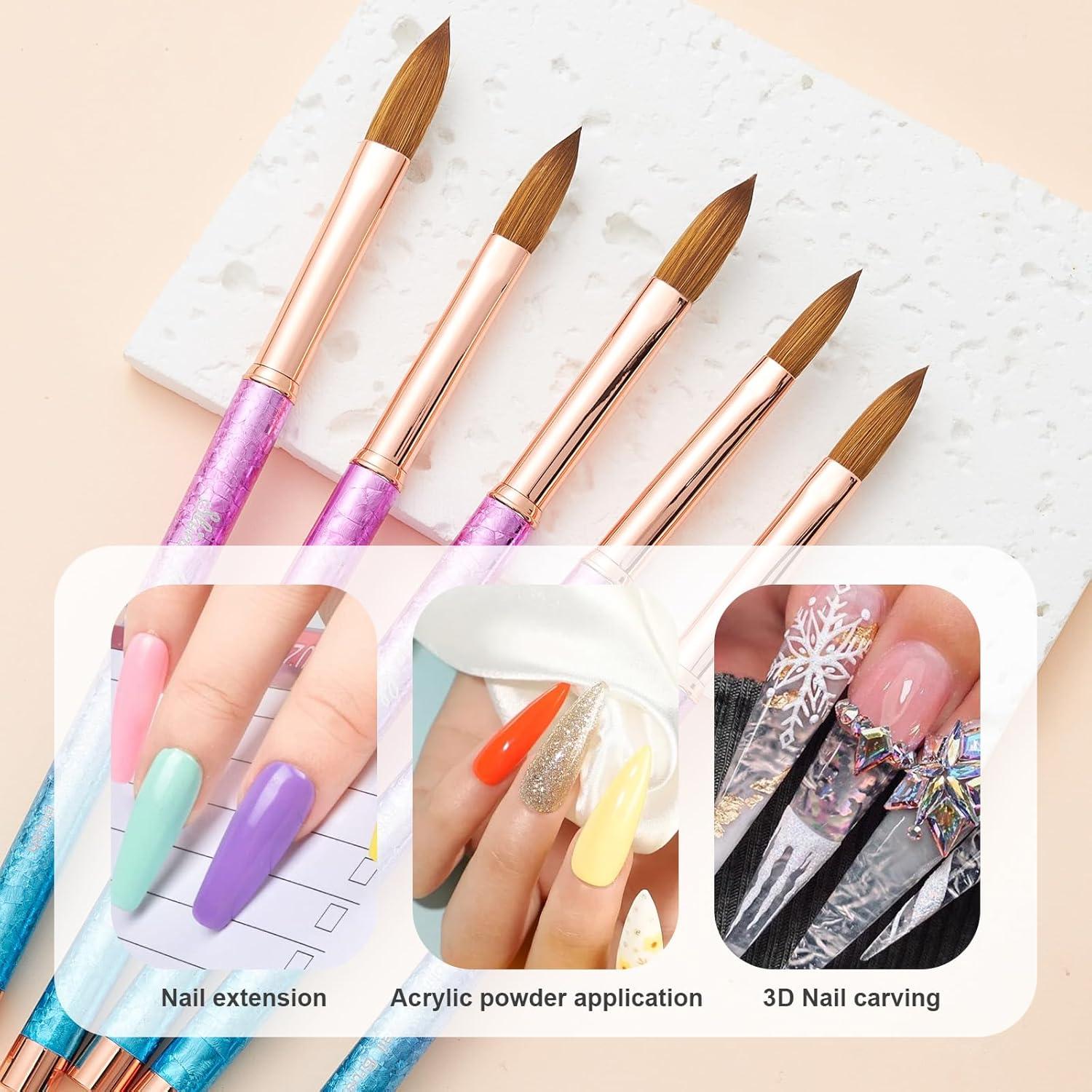 Pincel de Uñas Acrílicas Kolinsky #10 Shine Chance - Profesional