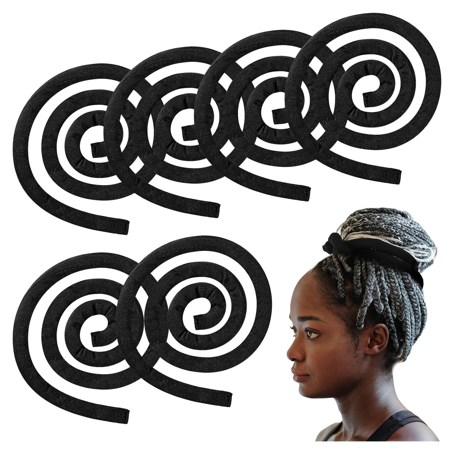 6 Sujetadores de Cabello Flexibles Hoteam para Dreadlocks Negros