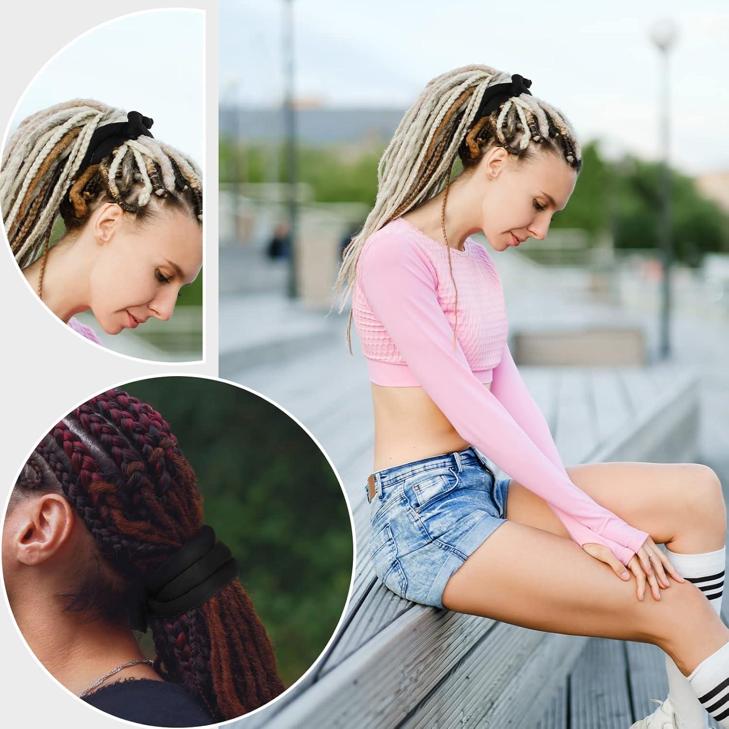 6 Sujetadores de Cabello Flexibles Hoteam para Dreadlocks Negros
