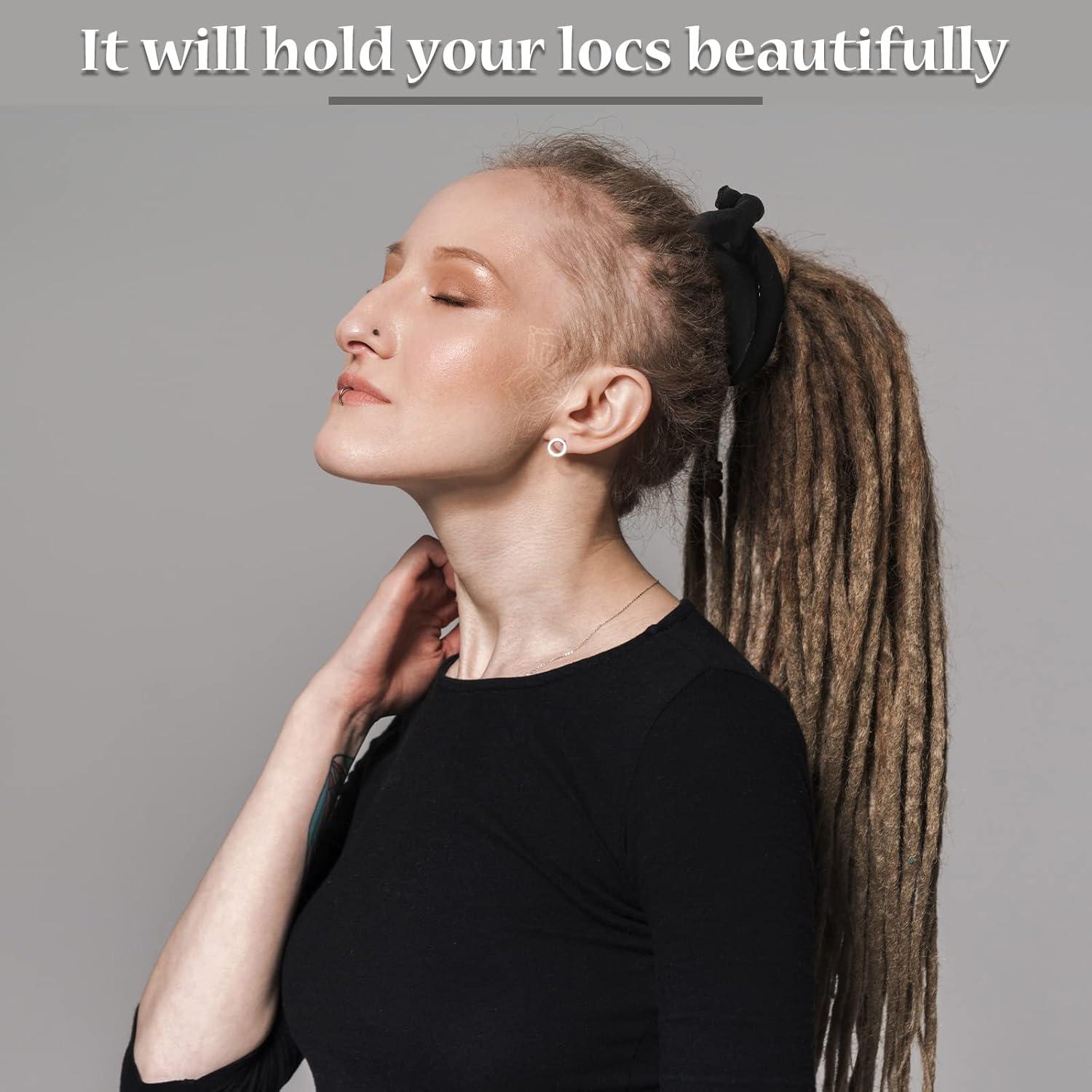 6 Sujetadores de Cabello Flexibles Hoteam para Dreadlocks Negros