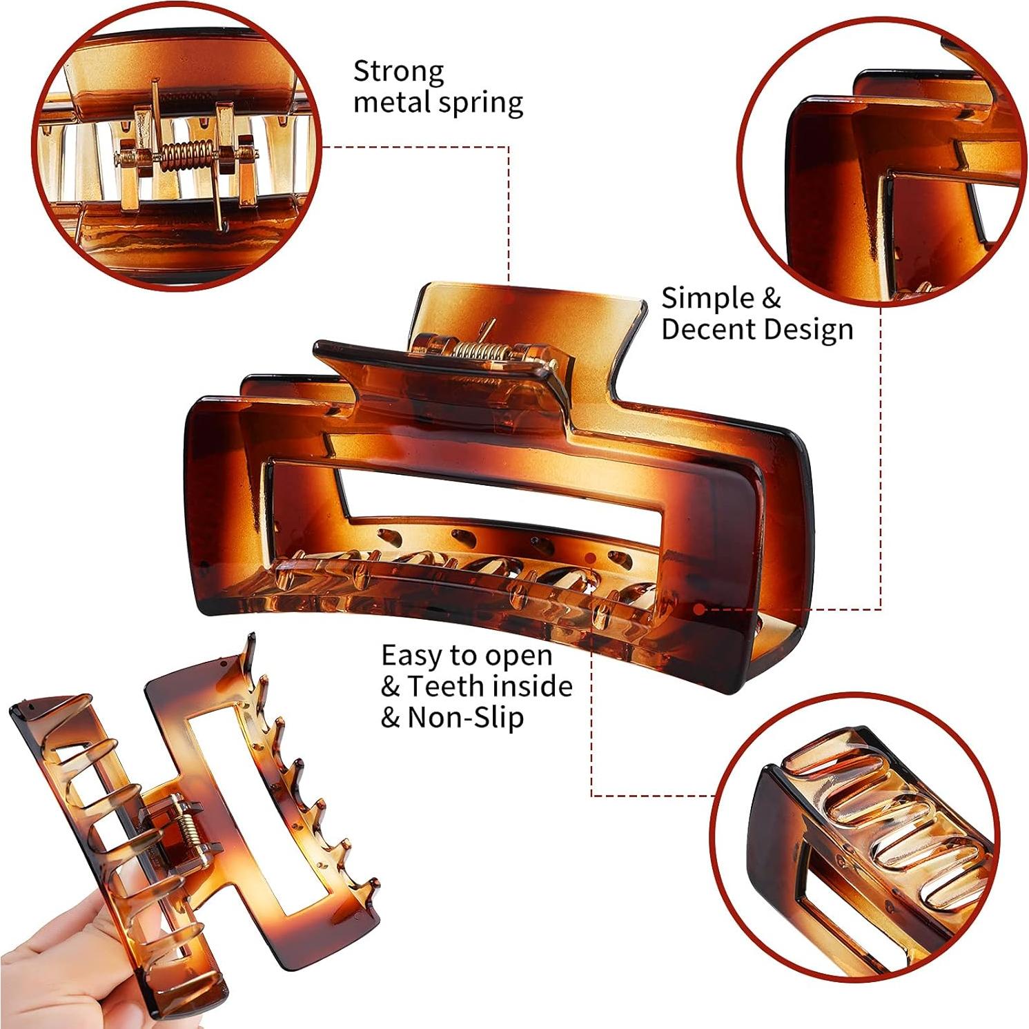 Pinzas grandes para cabello grueso Sisiaipu - 12 piezas 10.4 cm