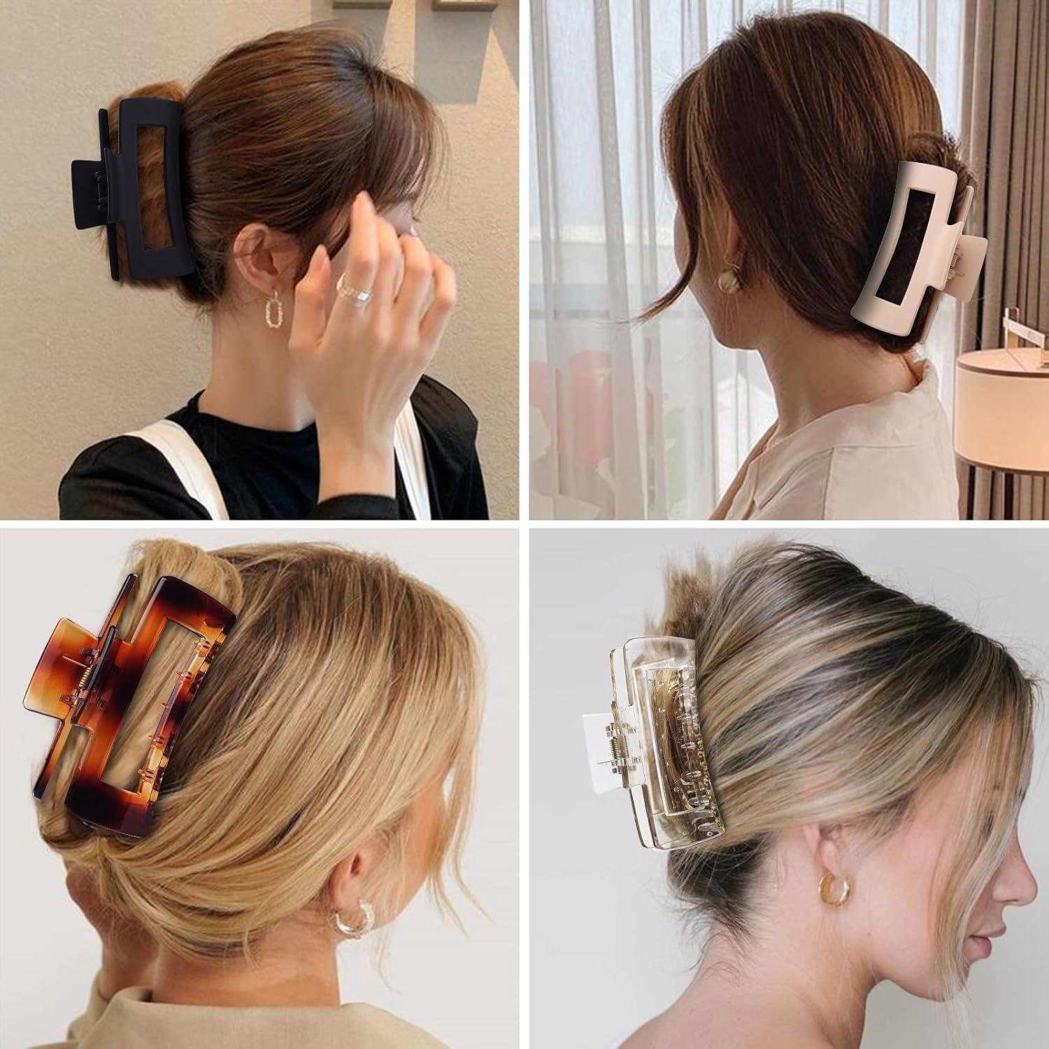 Pinzas grandes para cabello grueso Sisiaipu - 12 piezas 10.4 cm