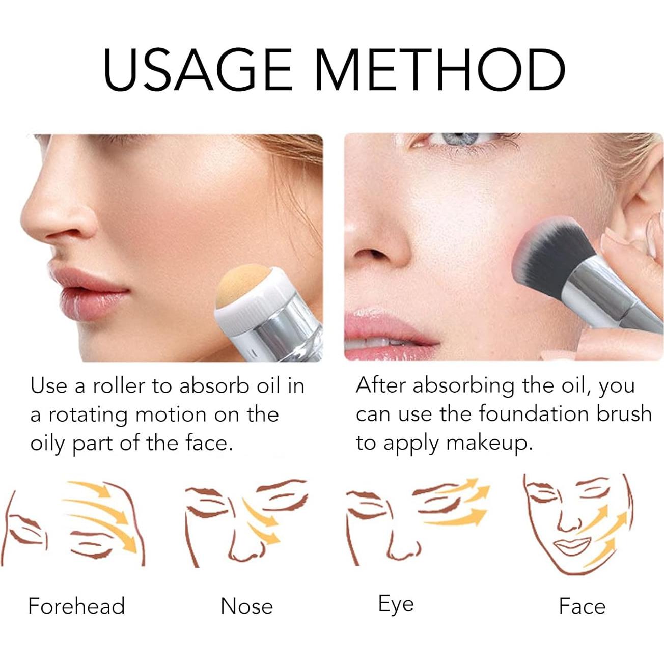 Rodillo Absorbente de Aceite Zunate 2 en 1 con Cepillo y Piedra Volcánica