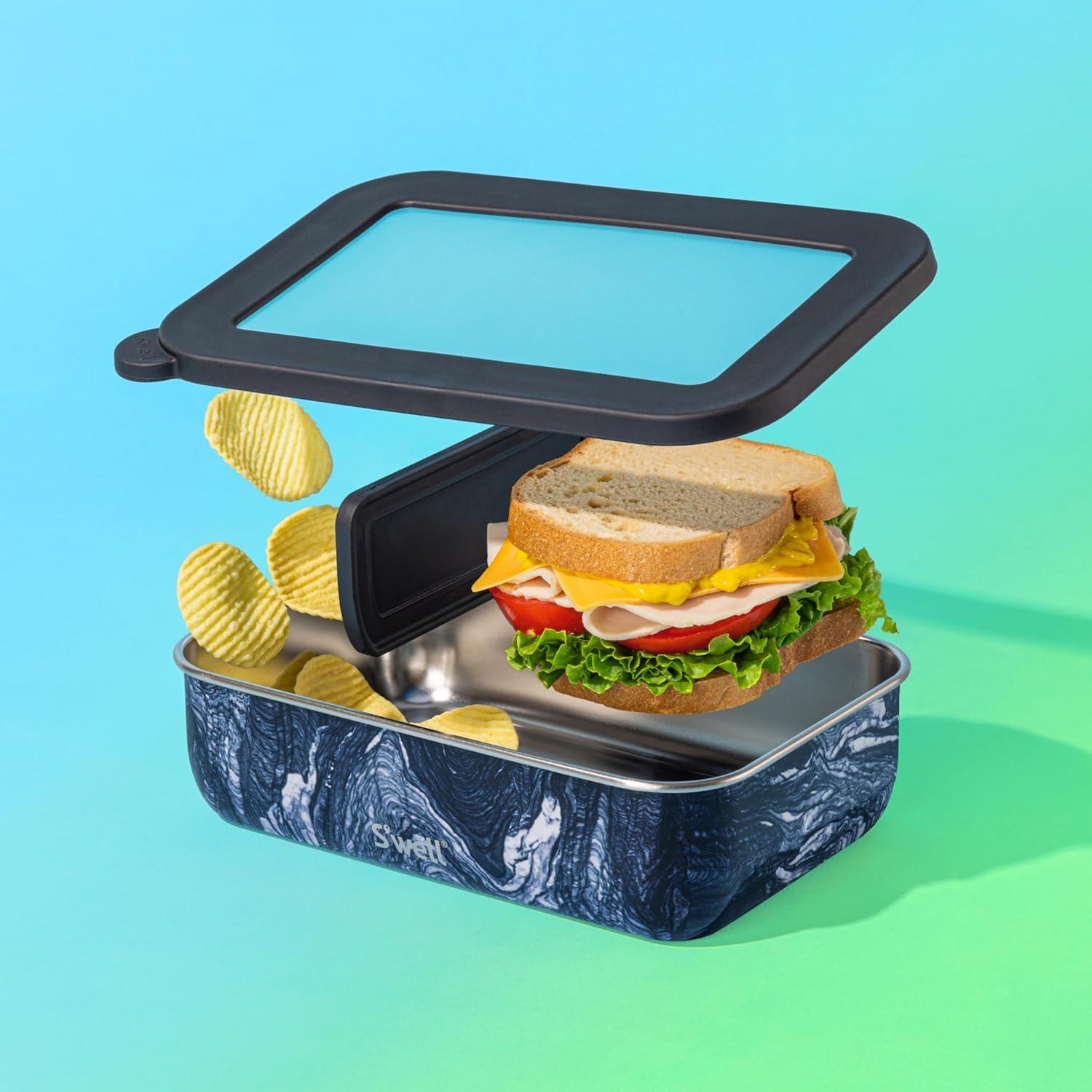 Caja Bento S'well Acero Inoxidable 1.77L Mármol Azurita