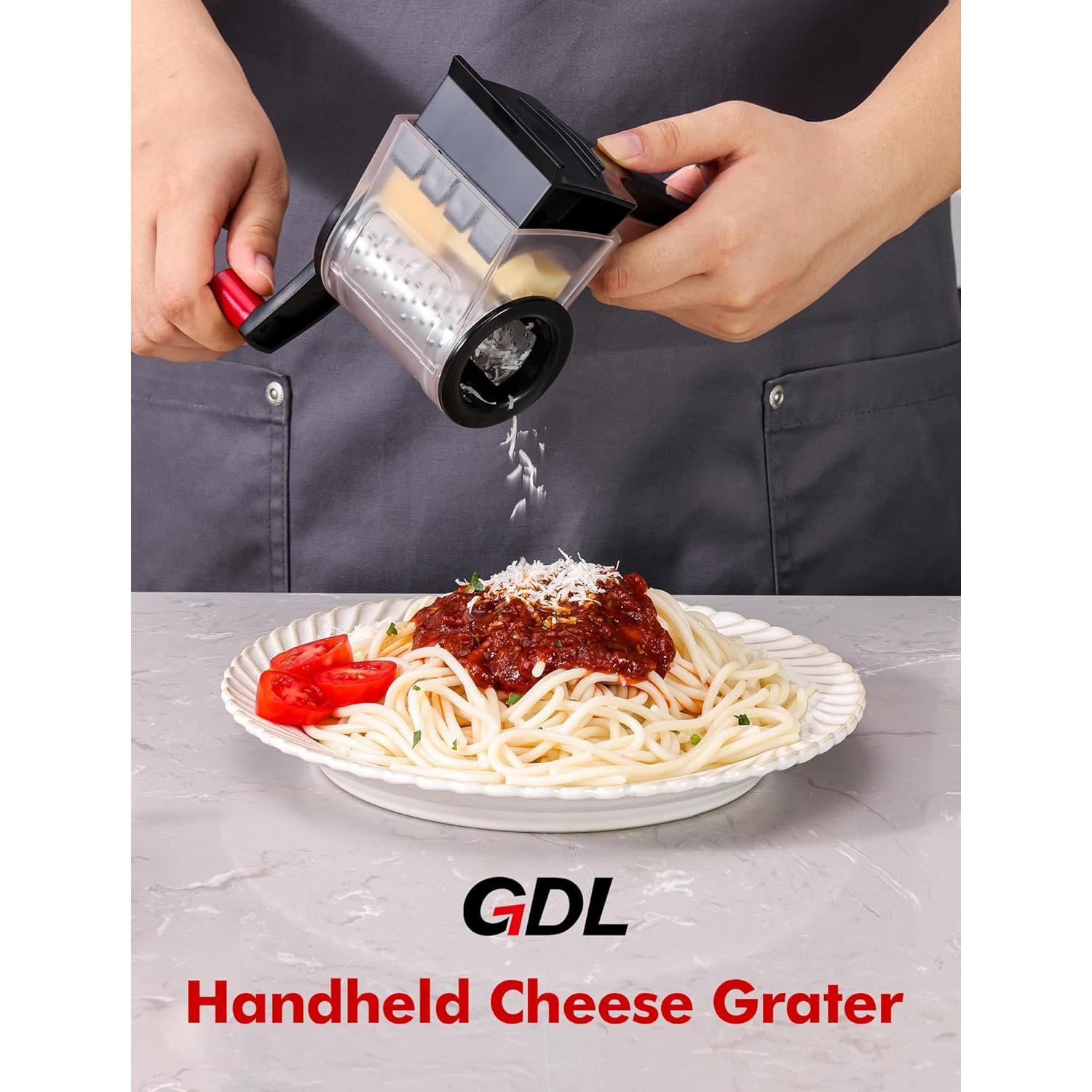 Rallador de Queso GDL Negro, Acero Inoxidable, Apto Lavavajillas