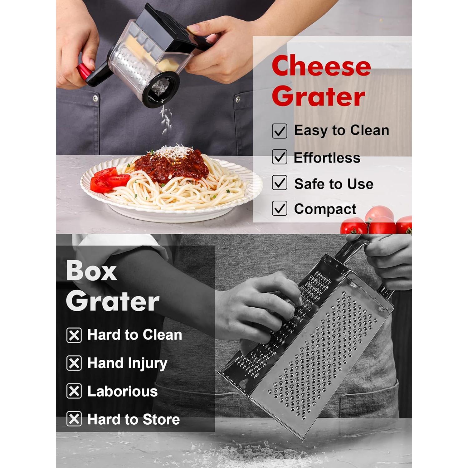 Rallador de Queso GDL Negro, Acero Inoxidable, Apto Lavavajillas