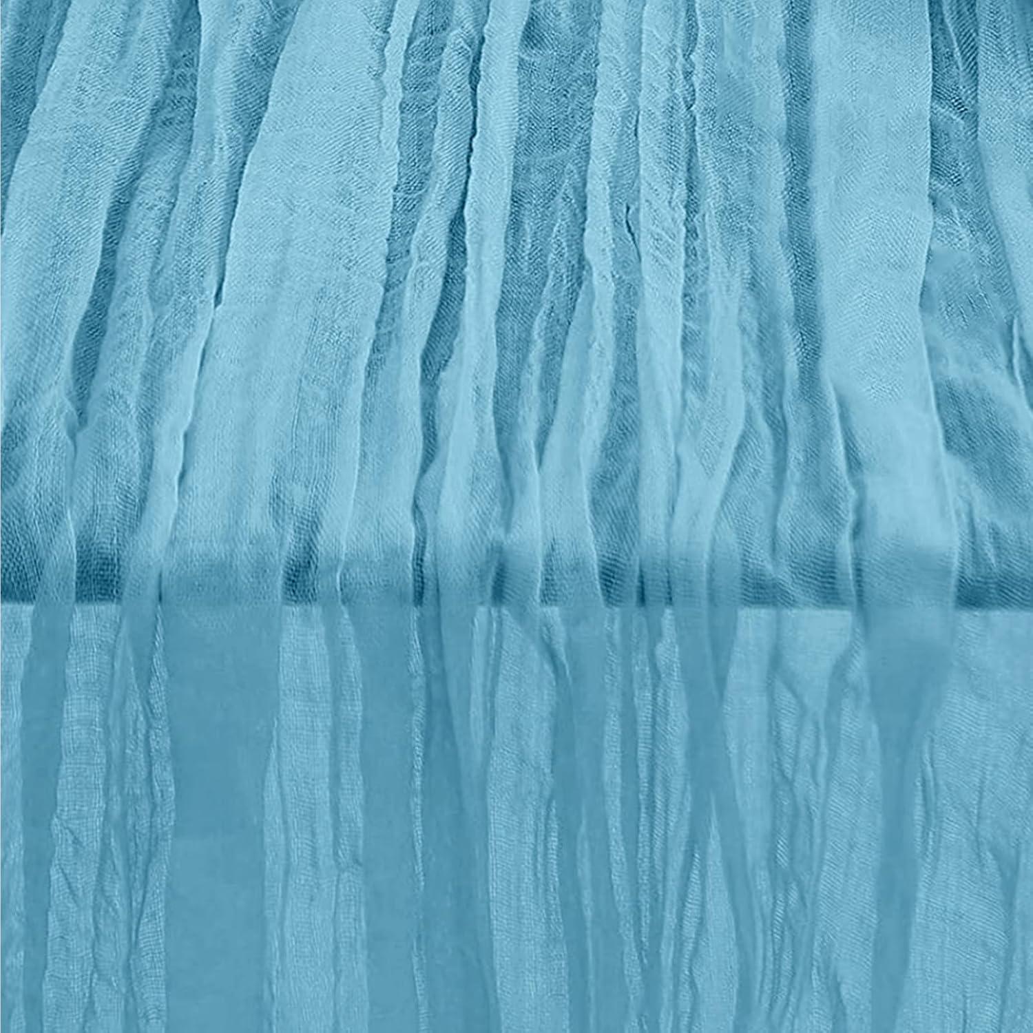 Caminito de Mesa de Gasa SuBleer Azul Bebé 35x120 cm