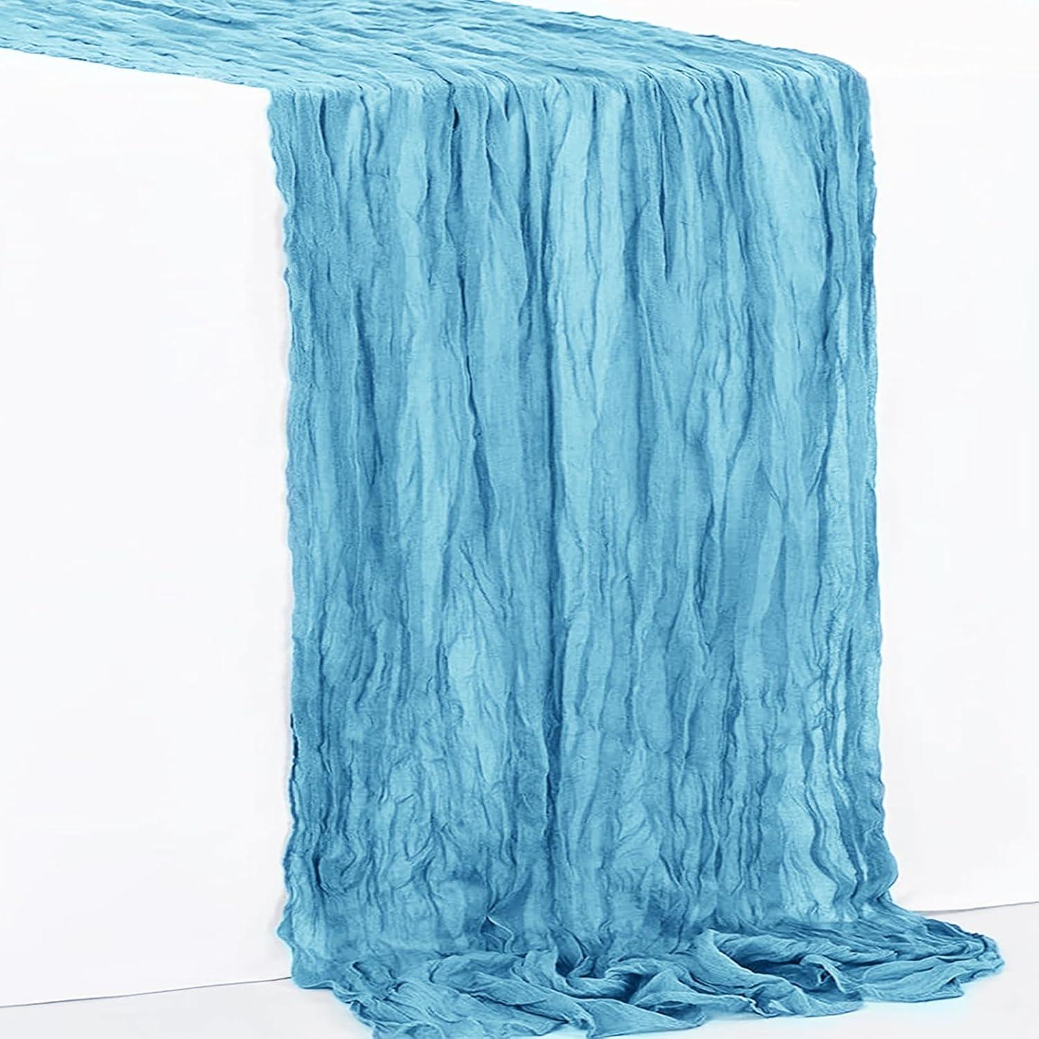 Caminito de Mesa de Gasa SuBleer Azul Bebé 35x120 cm