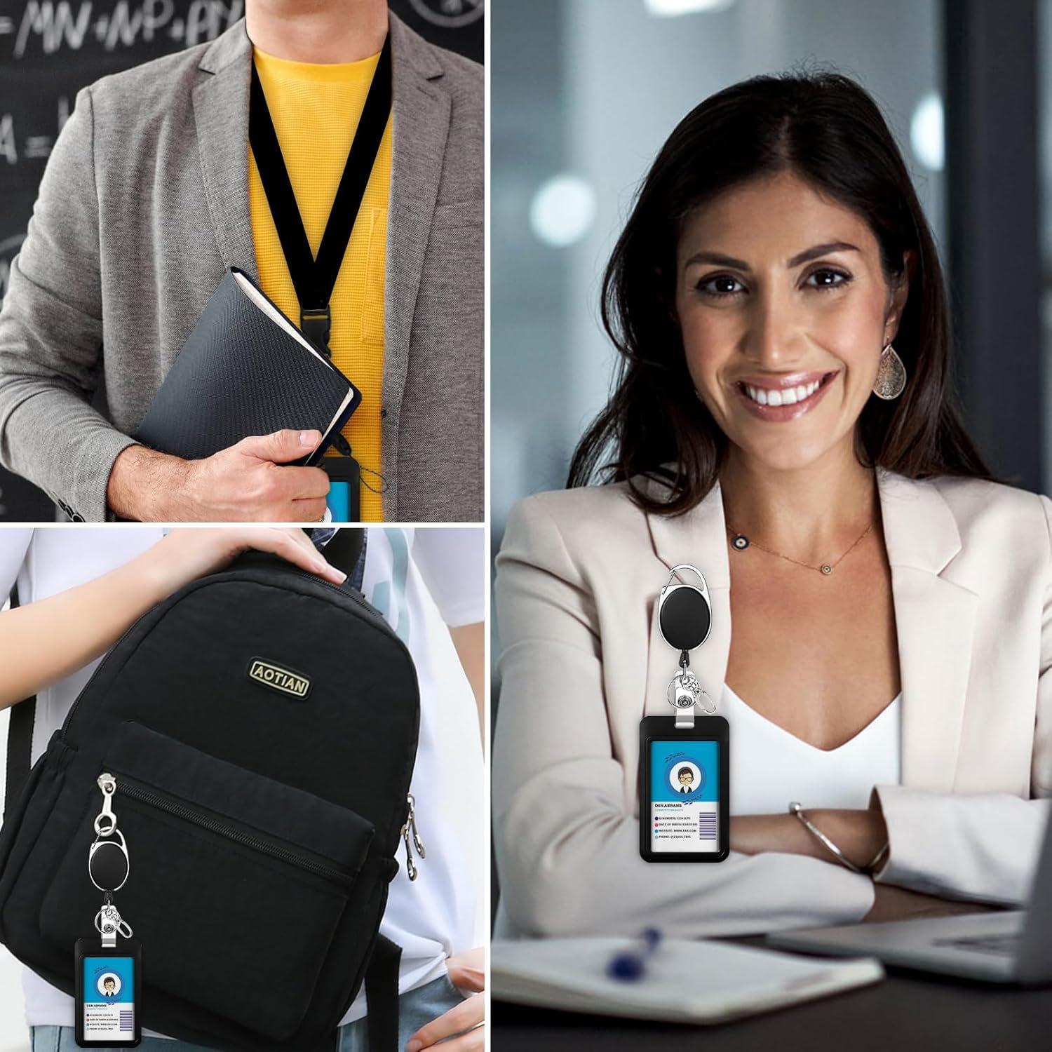 Soporte de Identificación GIANCOMICS con Cinta Retráctil Negra