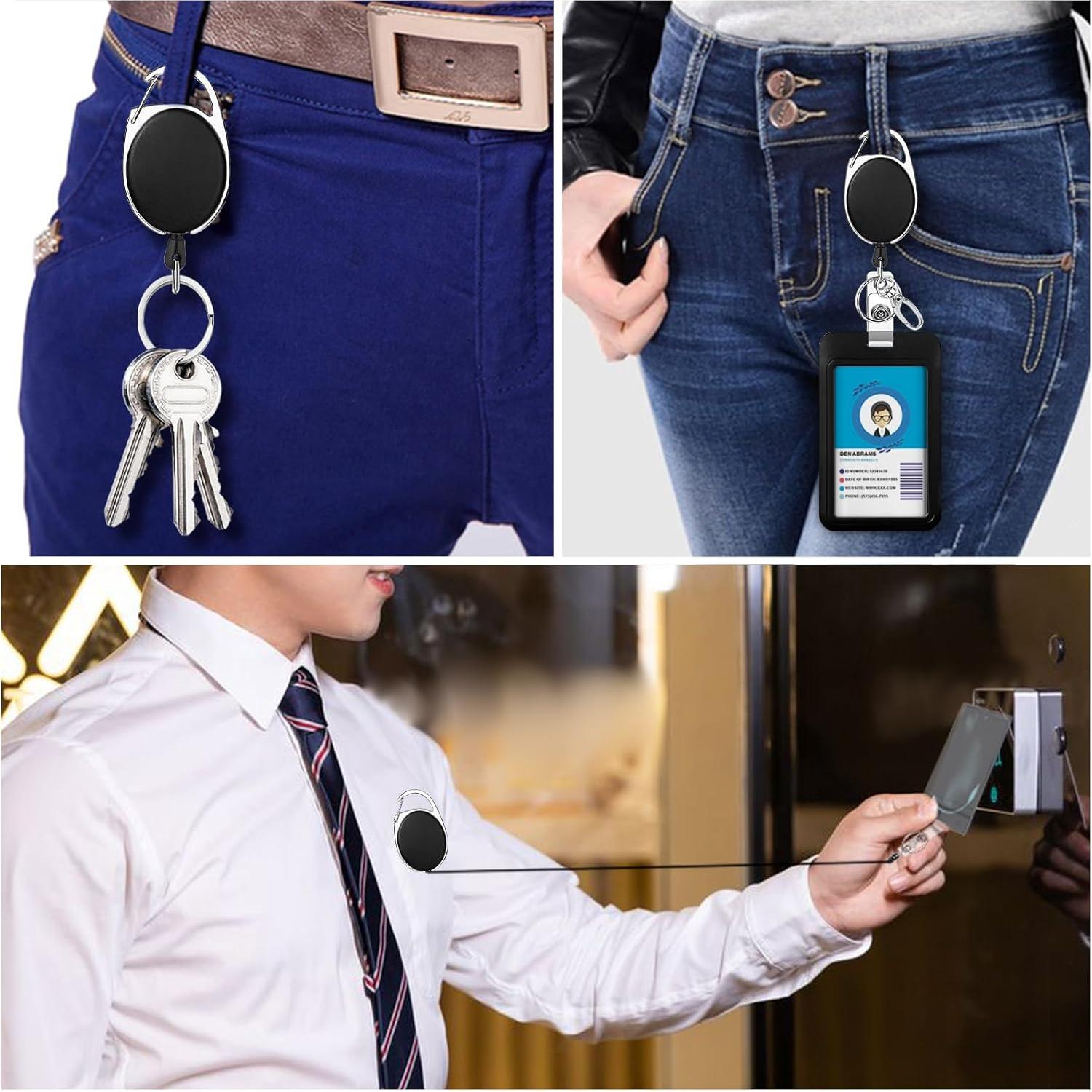 Soporte de Identificación GIANCOMICS con Cinta Retráctil Negra