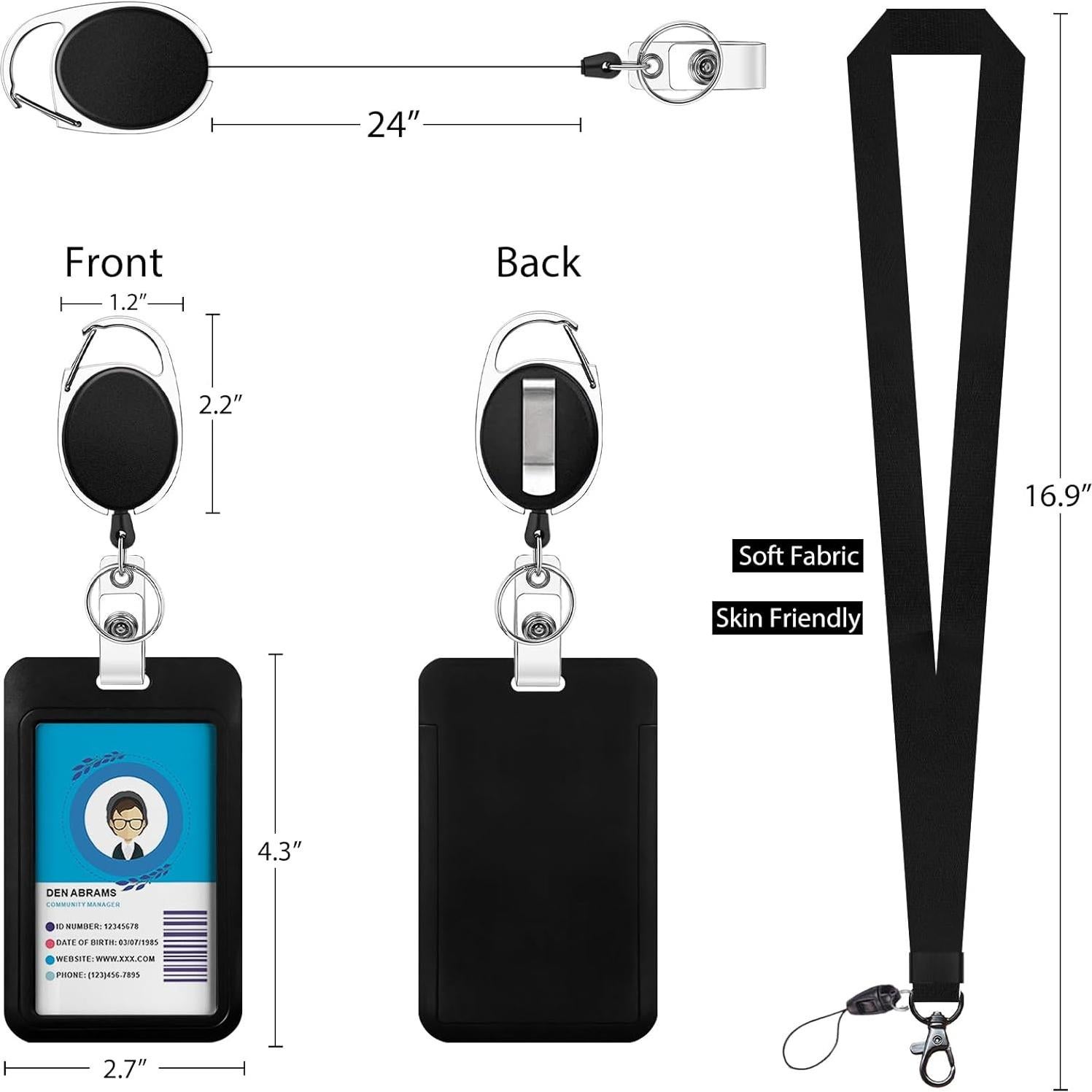 Soporte de Identificación GIANCOMICS con Cinta Retráctil Negra