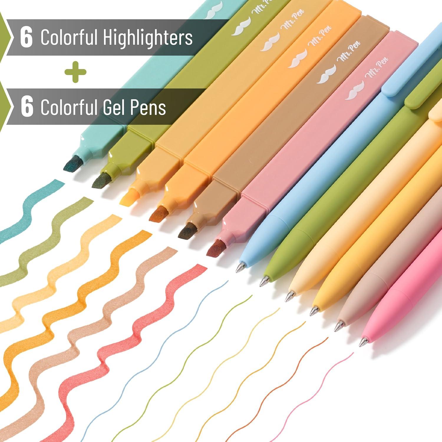 Marcadores y Bolígrafos de Gel Mr. Pen, Paquete de 12, Colores Brillantes