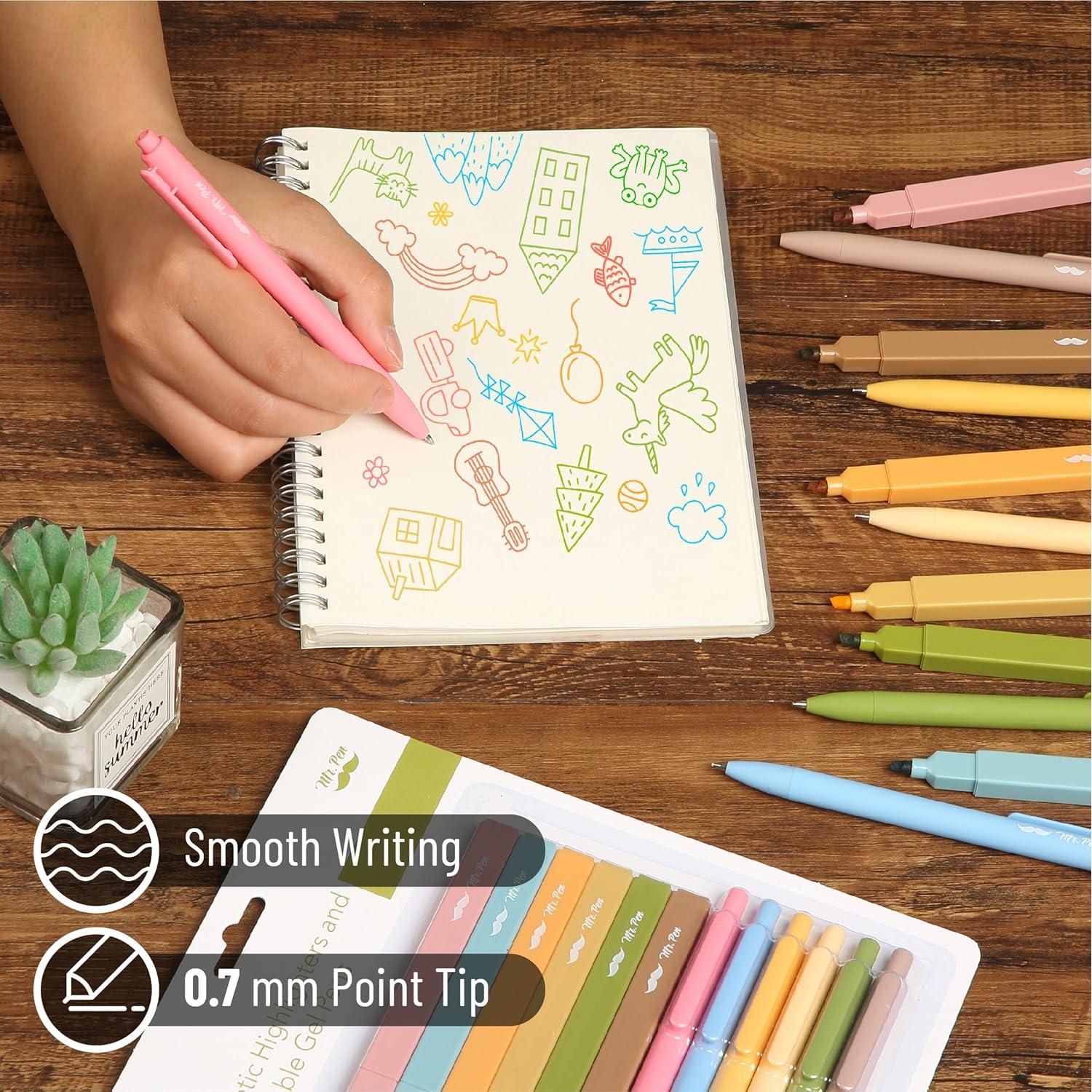 Marcadores y Bolígrafos de Gel Mr. Pen, Paquete de 12, Colores Brillantes