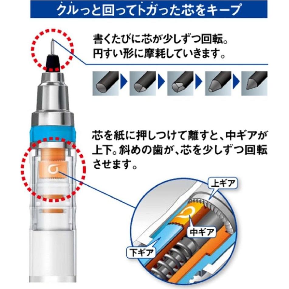 Lápiz Mecánico Uni Kurutoga Estándar 0.5mm Violeta