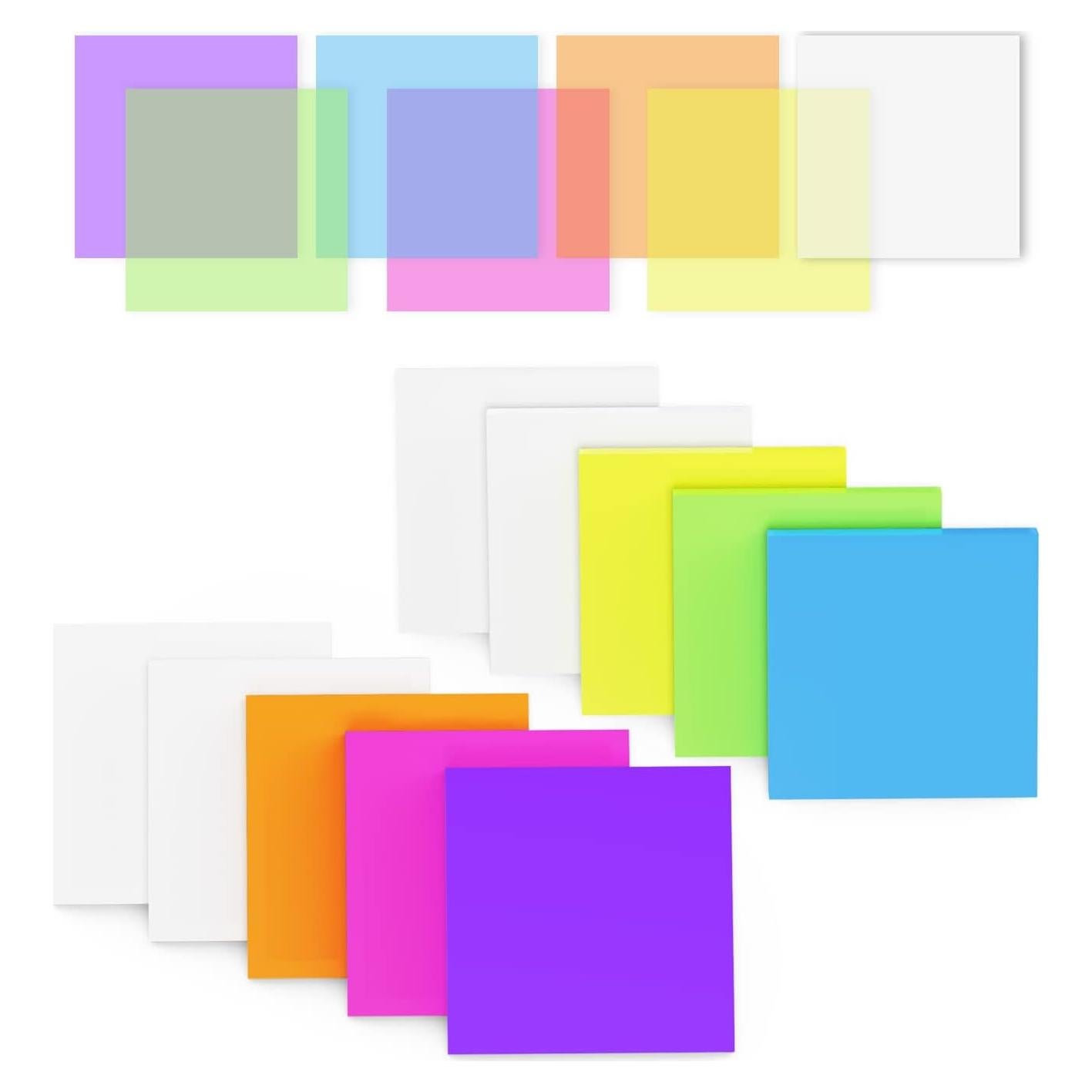 Notas Adhesivas Transparentes MIUTME 500 Pcs 7 Colores 7.62 cm