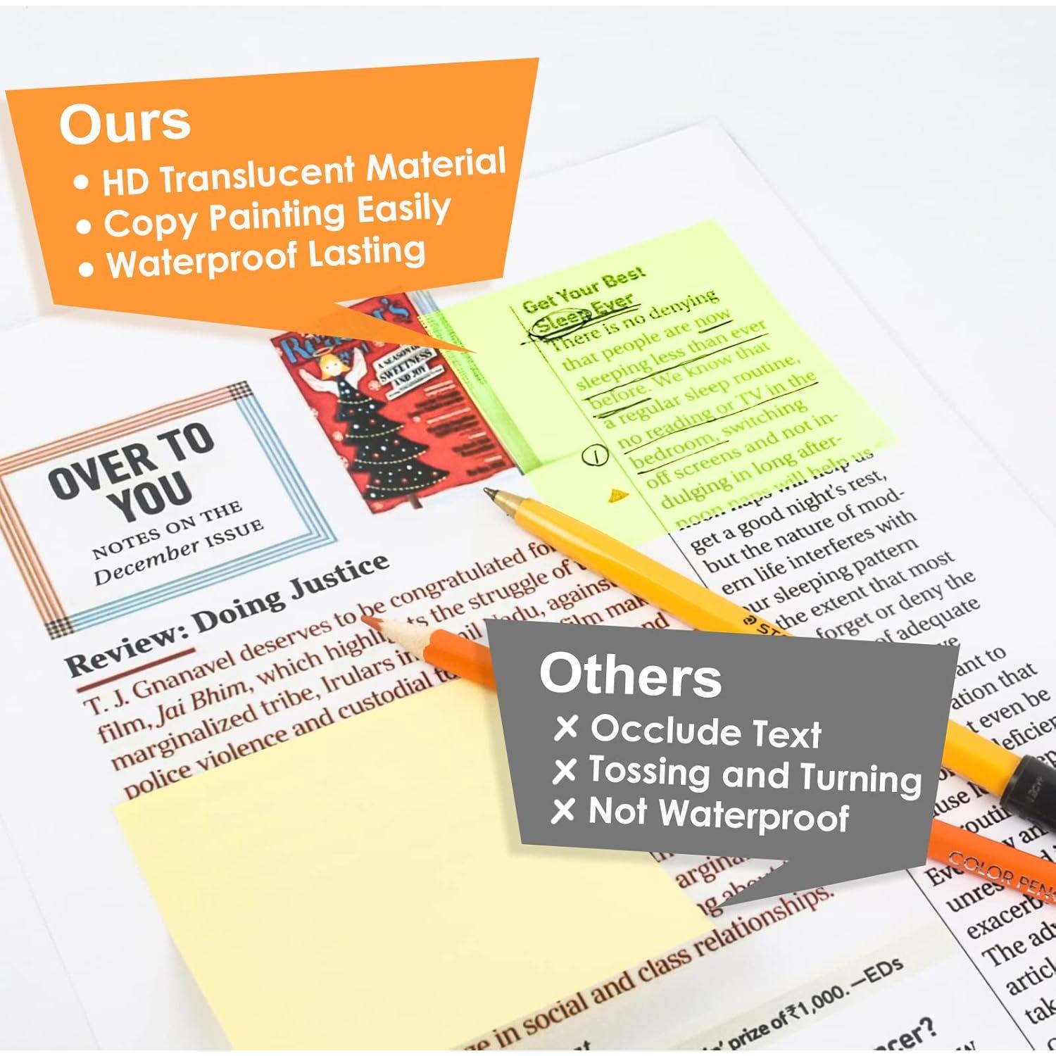 Notas Adhesivas Transparentes MIUTME 500 Pcs 7 Colores 7.62 cm