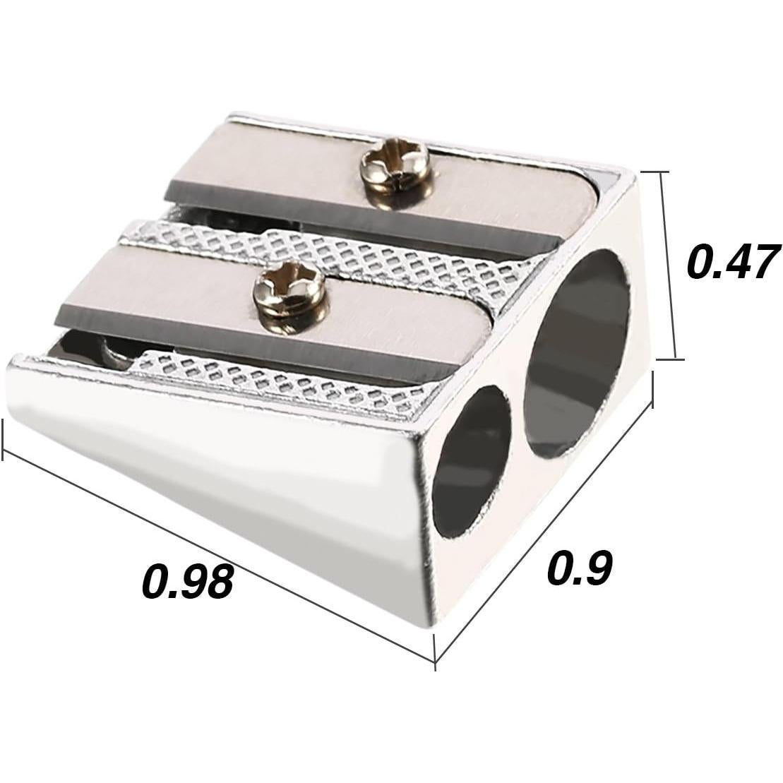 Sacapuntas Manual TecUnite 36 Piezas Aluminio Plata 2 Agujeros