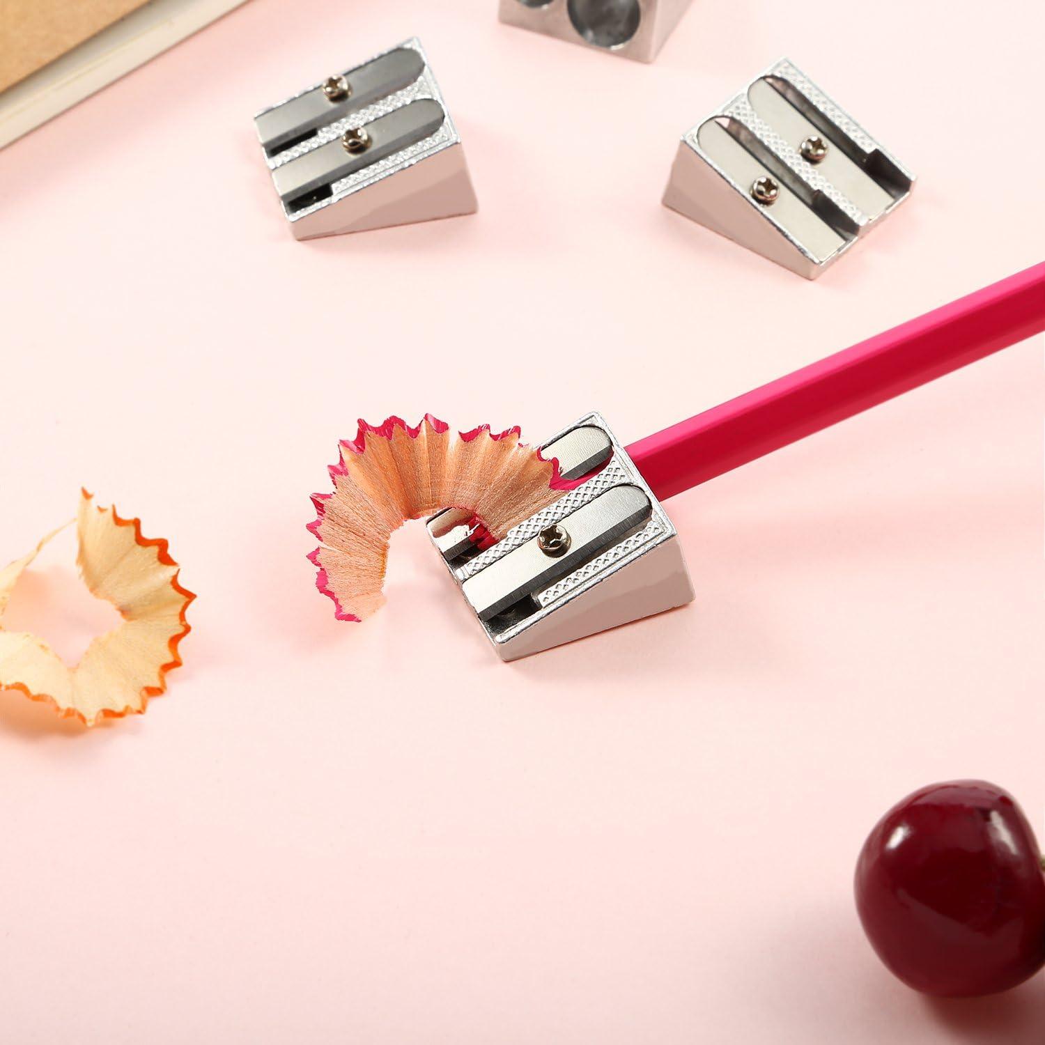 Sacapuntas Manual TecUnite 36 Piezas Aluminio Plata 2 Agujeros