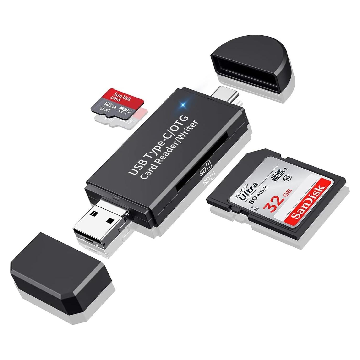 Lector de Tarjetas MicroSD Critin USB-C 3 en 1 - UHS-I