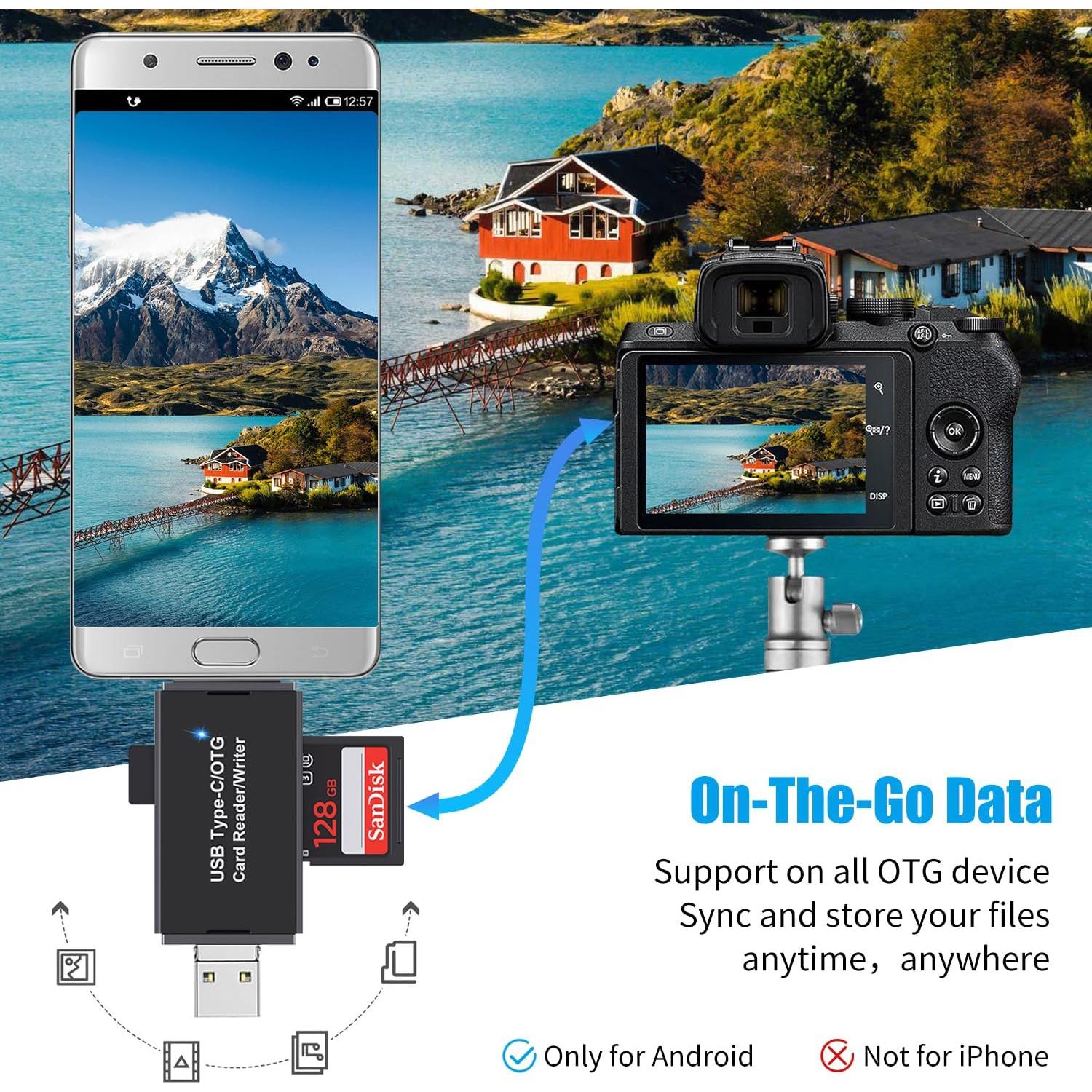 Lector de Tarjetas MicroSD Critin USB-C 3 en 1 - UHS-I
