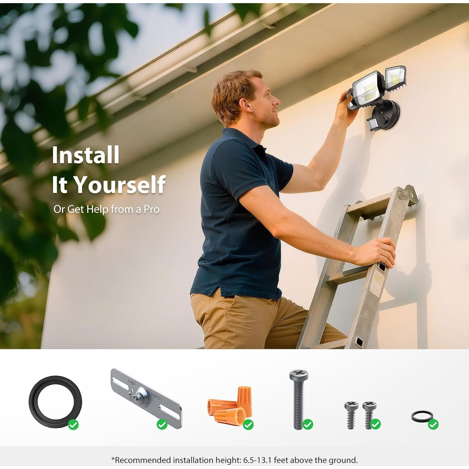 Luces LED Exteriores Onforu 90W 10000LM con Sensor Movimiento