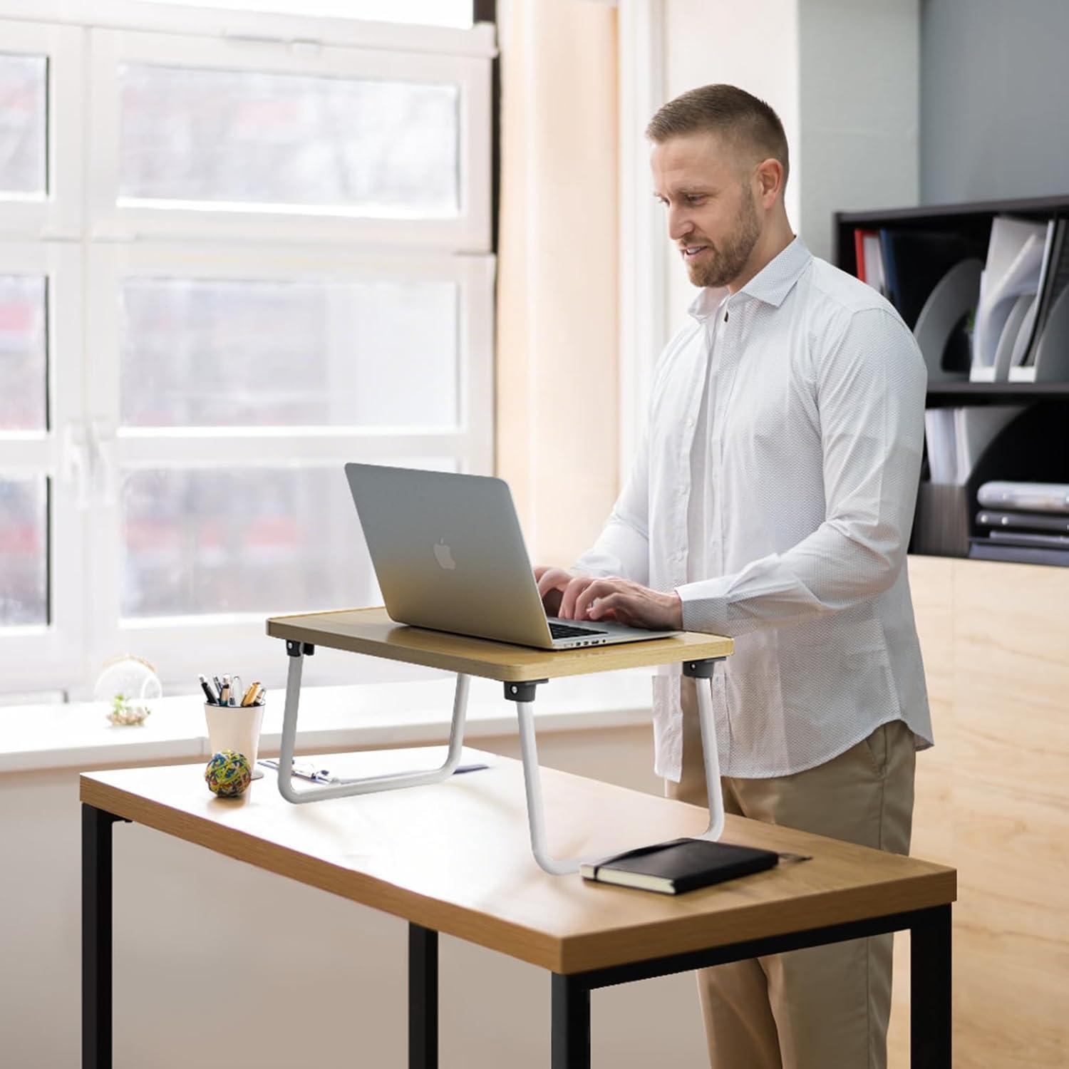 Bandeja Plegable para Computadora Portátil Ybj-ake Beige 43x31 cm