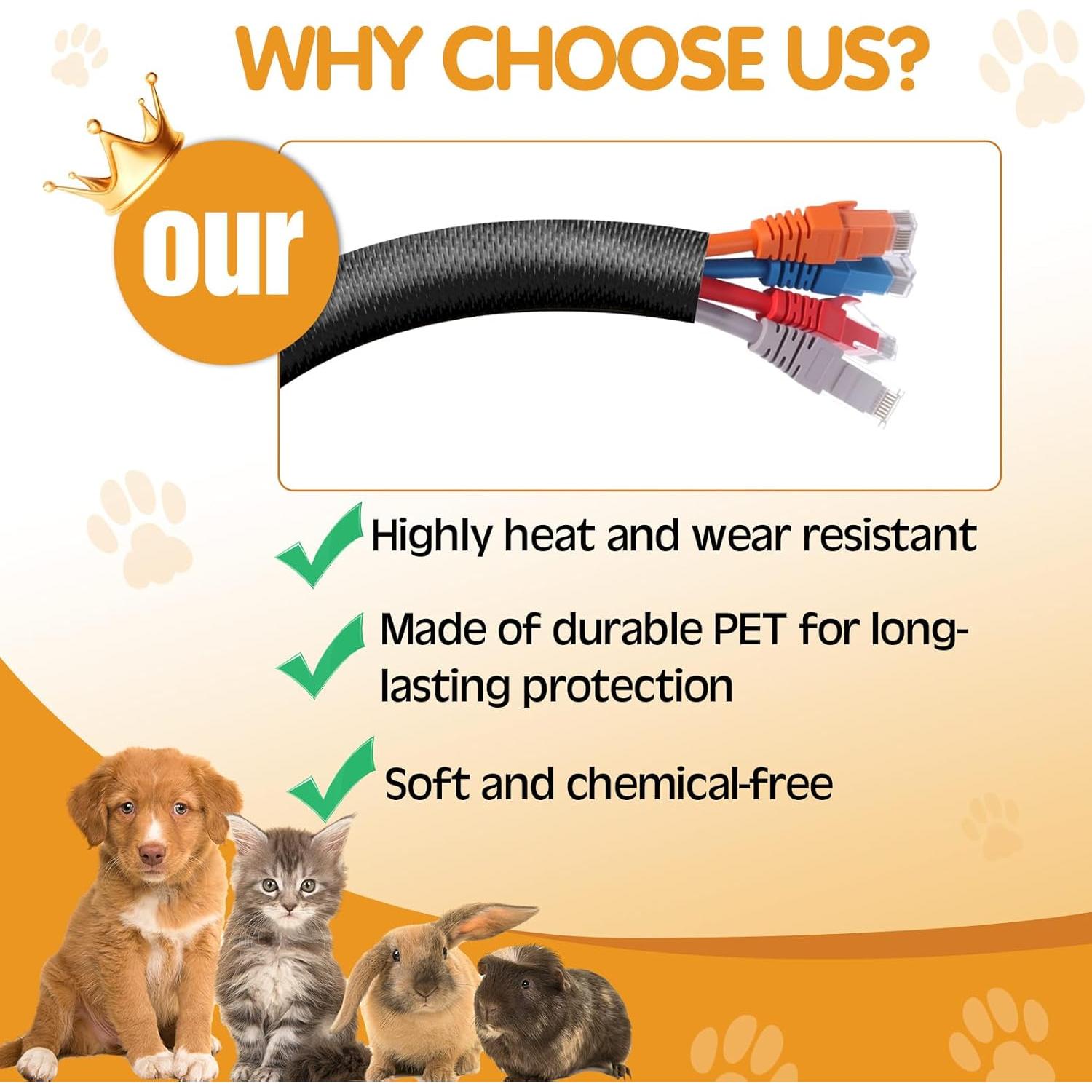 Protector de Cables para Mascotas Poen 3 Pack 3m Negro