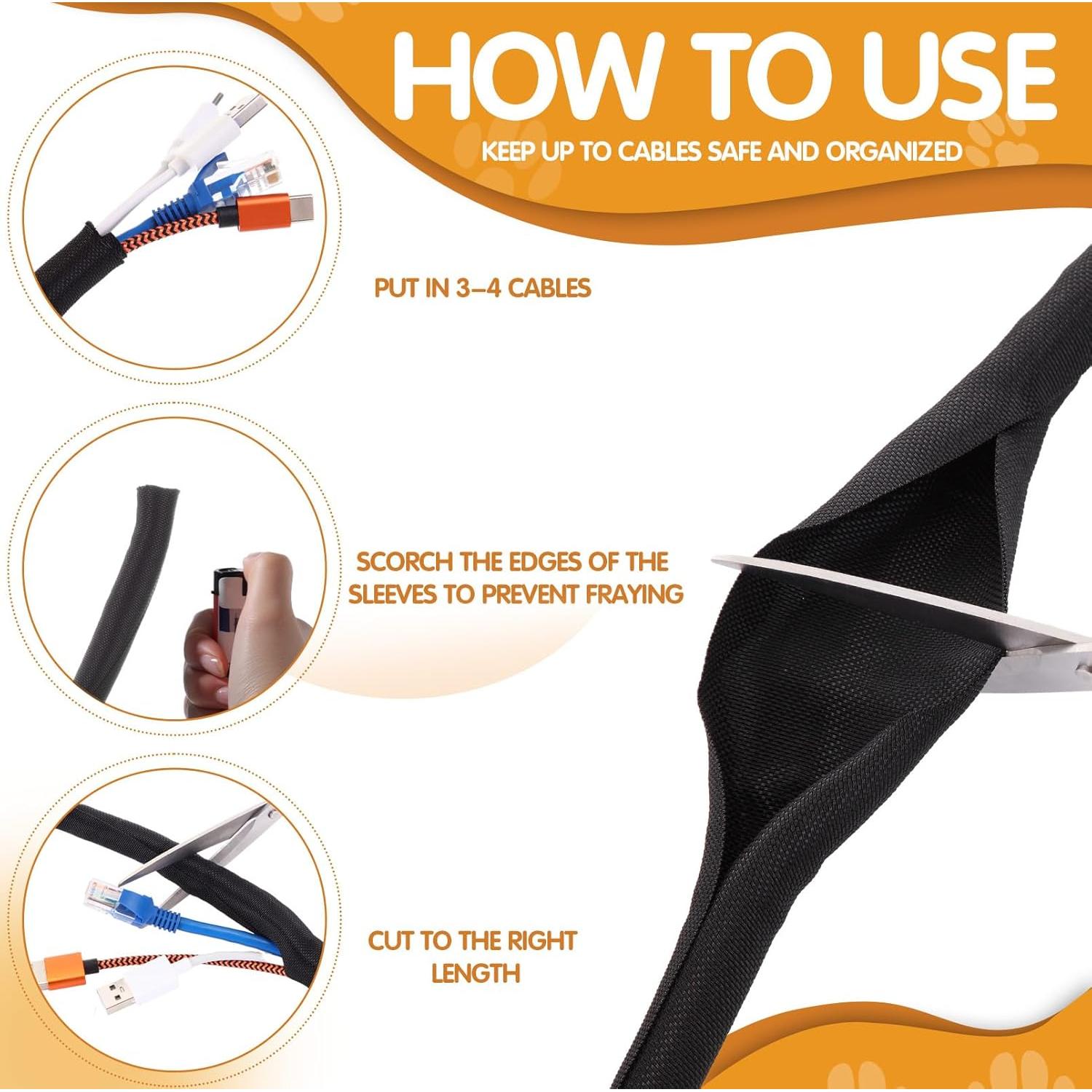 Protector de Cables para Mascotas Poen 3 Pack 3m Negro