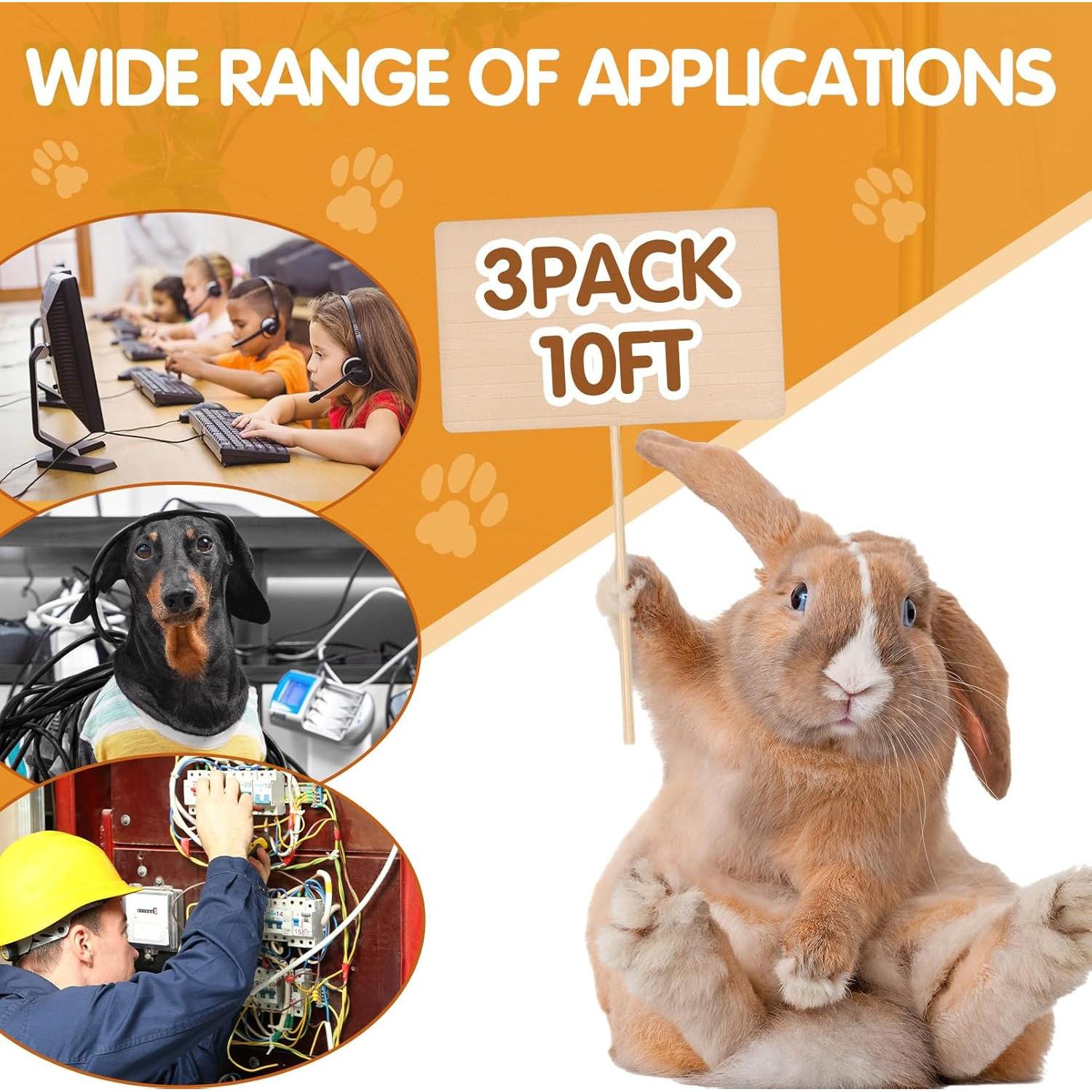 Protector de Cables para Mascotas Poen 3 Pack 3m Negro