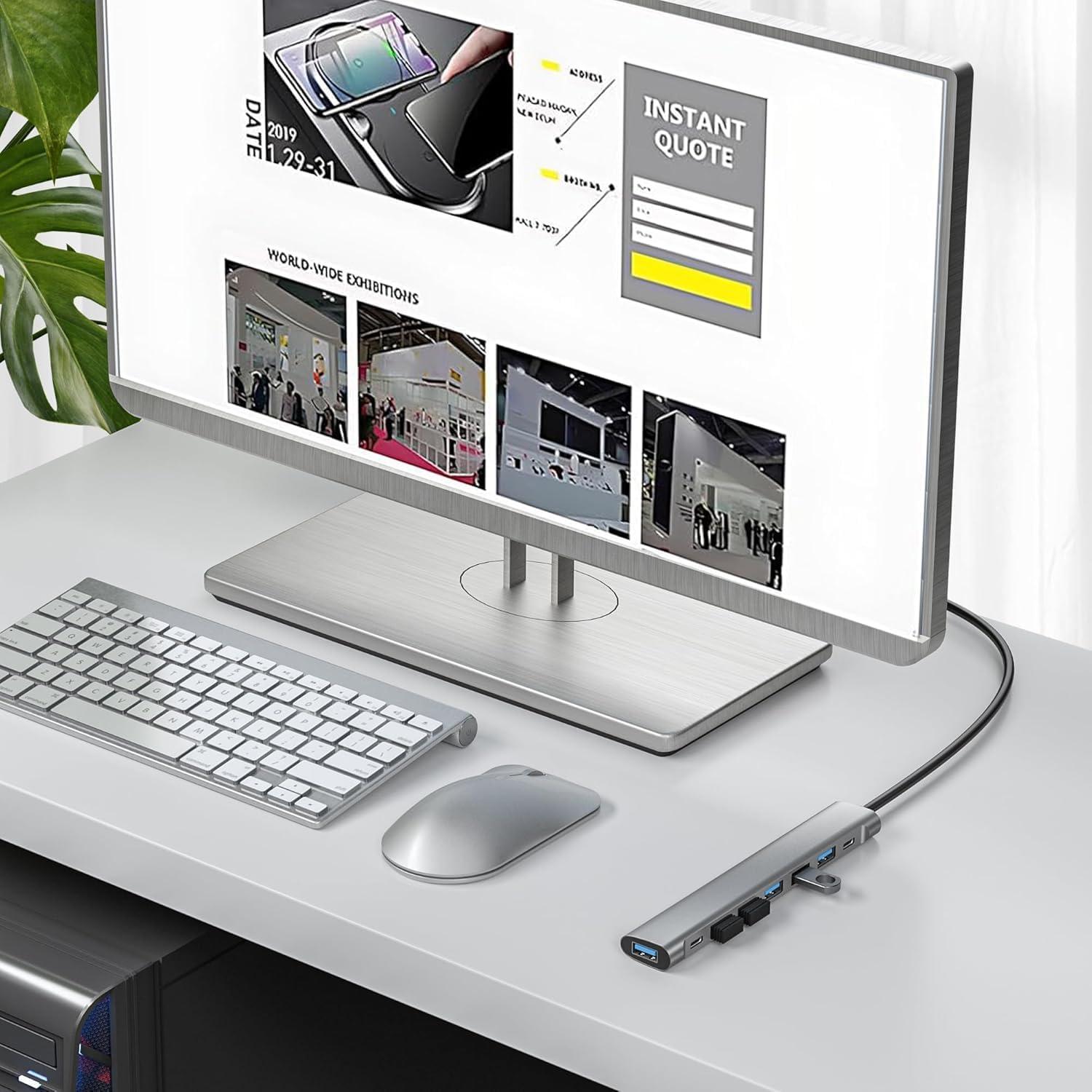 Hub USB 8 Puertos GKEAPZA 3.0 con Alimentación USB-C 5V/3A