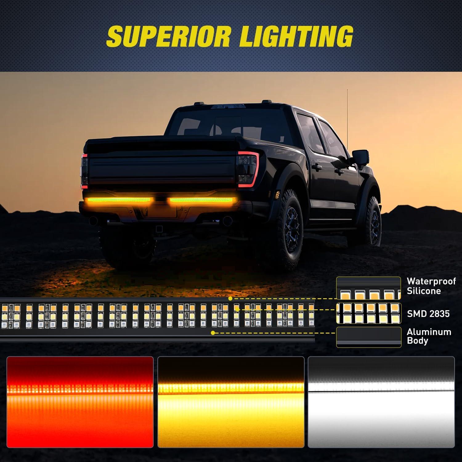 Barra de Luz de Puerta Trasera Nilight 142 cm LED 576 SMD