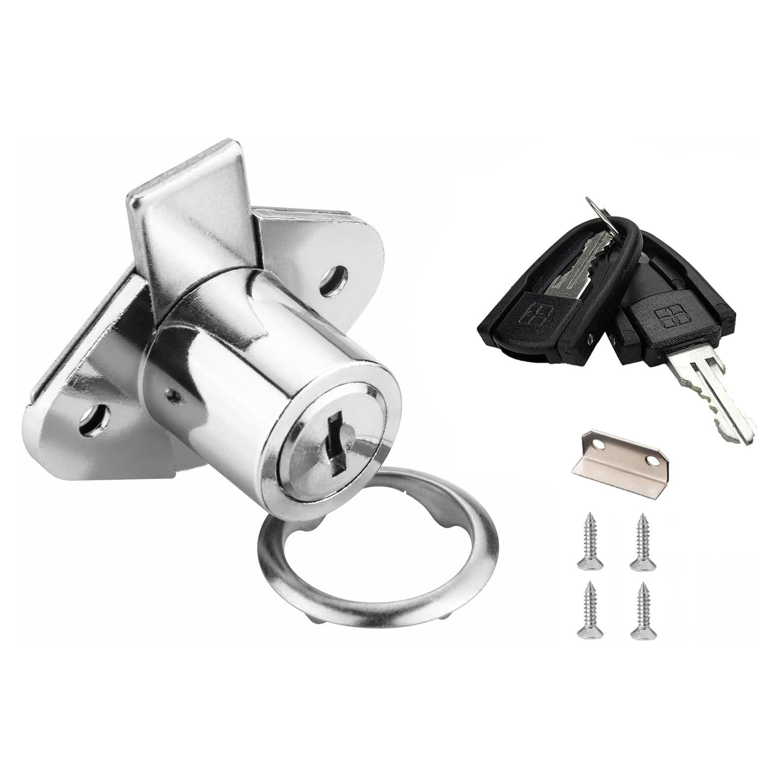 Cerradura de Cajón XIEHE 801 con Llaves - Cromo, 1 Paquete