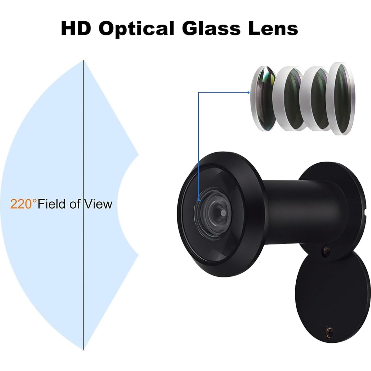 Visor de Puerta TOGU TG3016YG-BC Latón Macizo 220 Grados