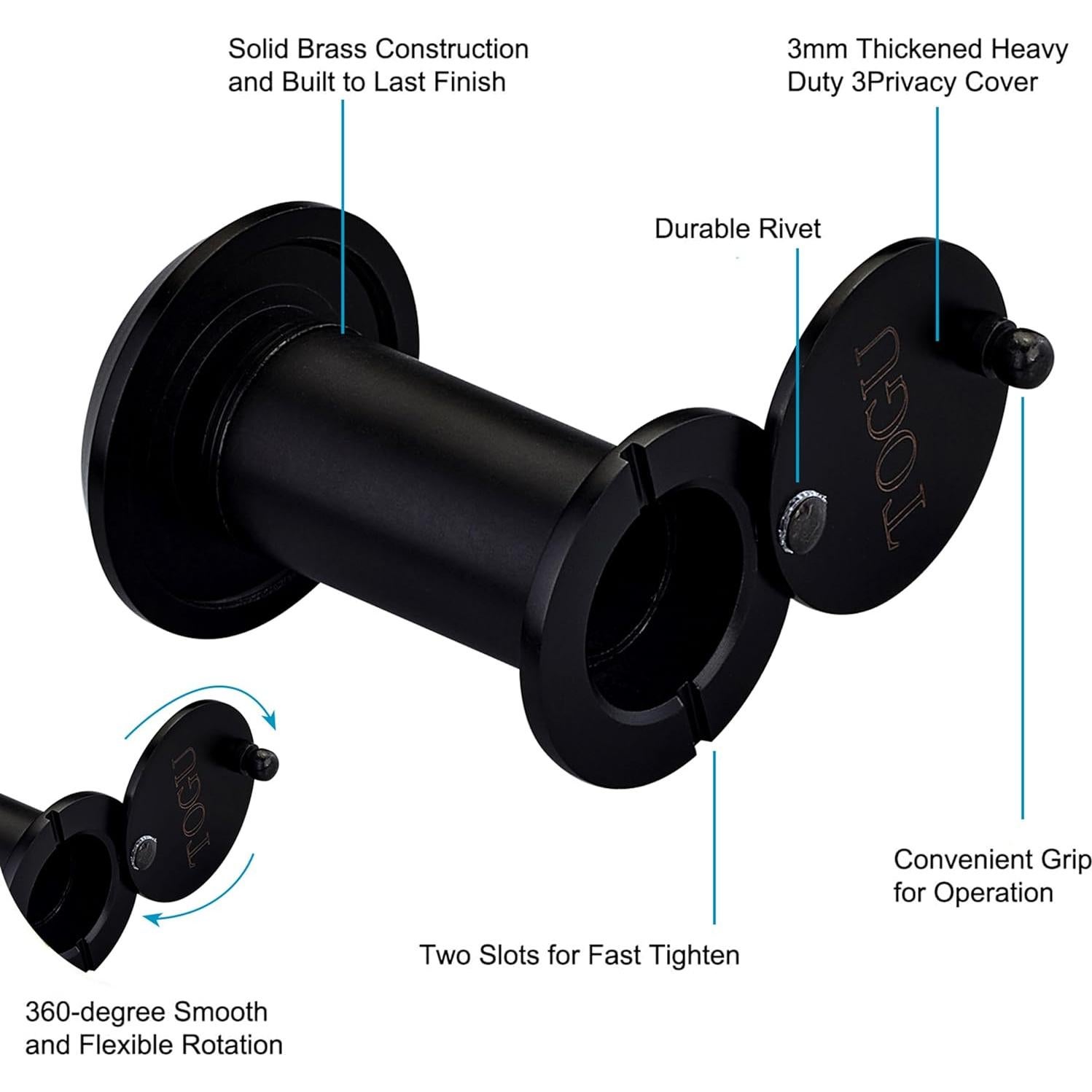 Visor de Puerta TOGU TG3016YG-BC Latón Macizo 220 Grados
