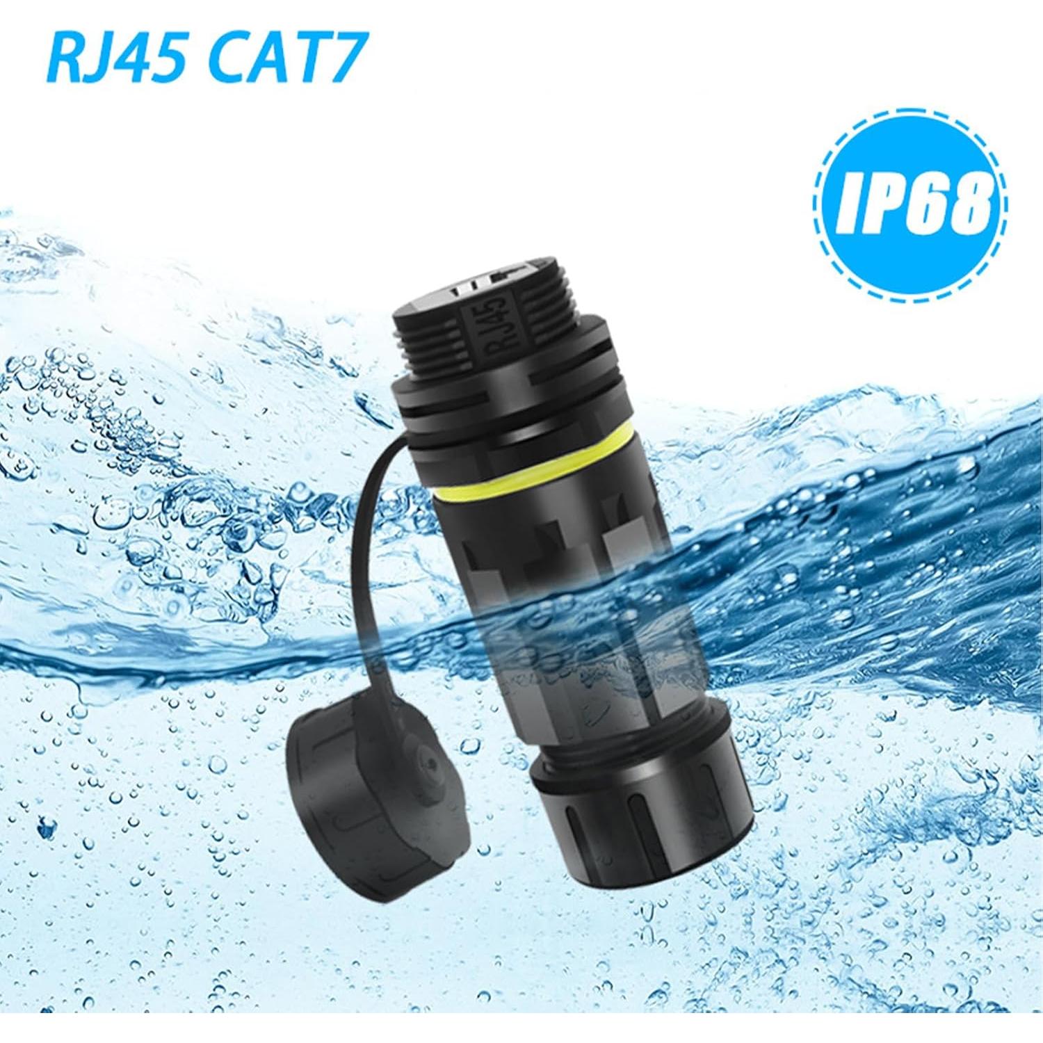 Conector RJ45 impermeable Cat7 ANMBEST 10Gbps 2PCS IP68
